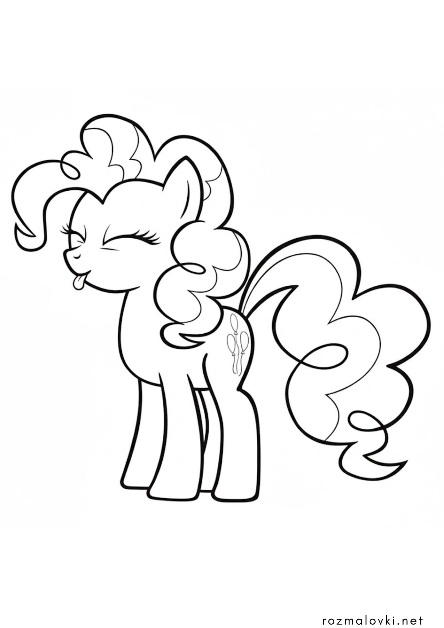 Раскраска Пінкі Пай показує язика (Май Літл Поні)