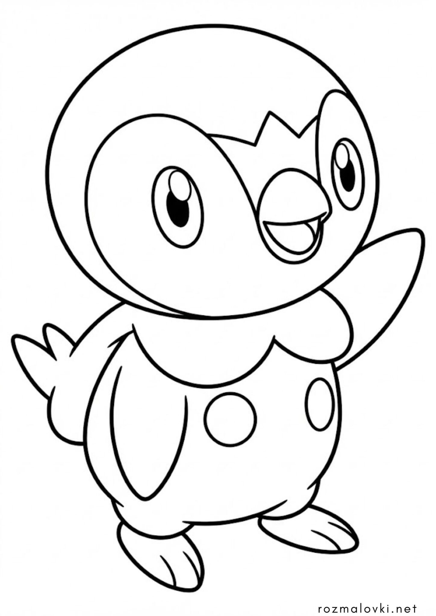 Раскраска Покемон-пінгвін Піплап