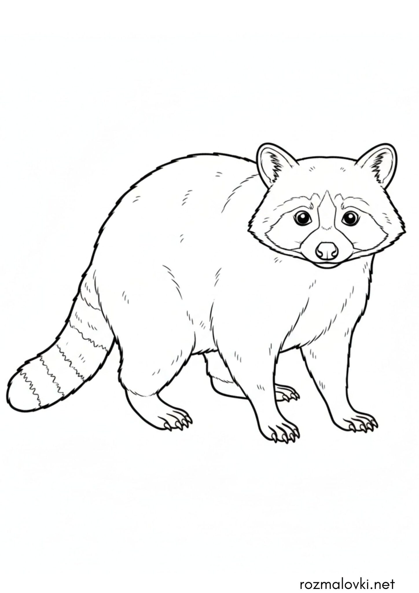 Раскраска Реалістичний єнот