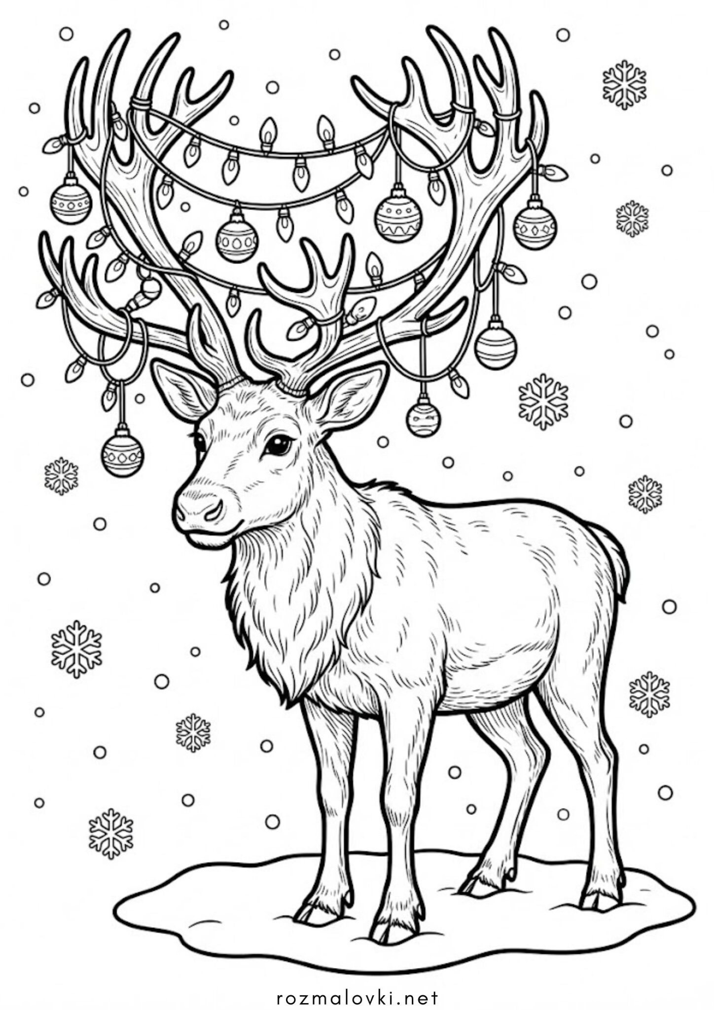 Раскраска Різдвяний олень