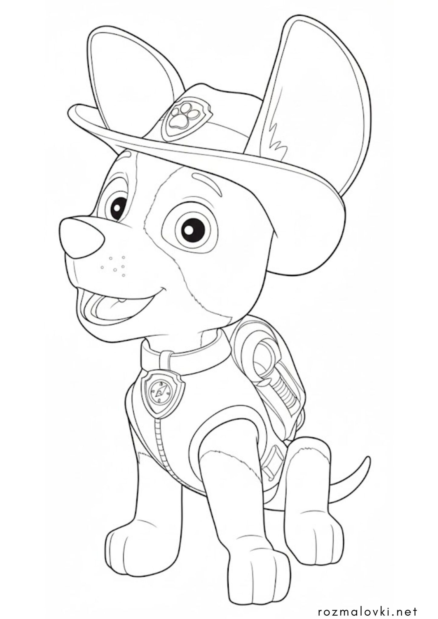 Раскраска Собачка Трекер (Щенячий патруль)