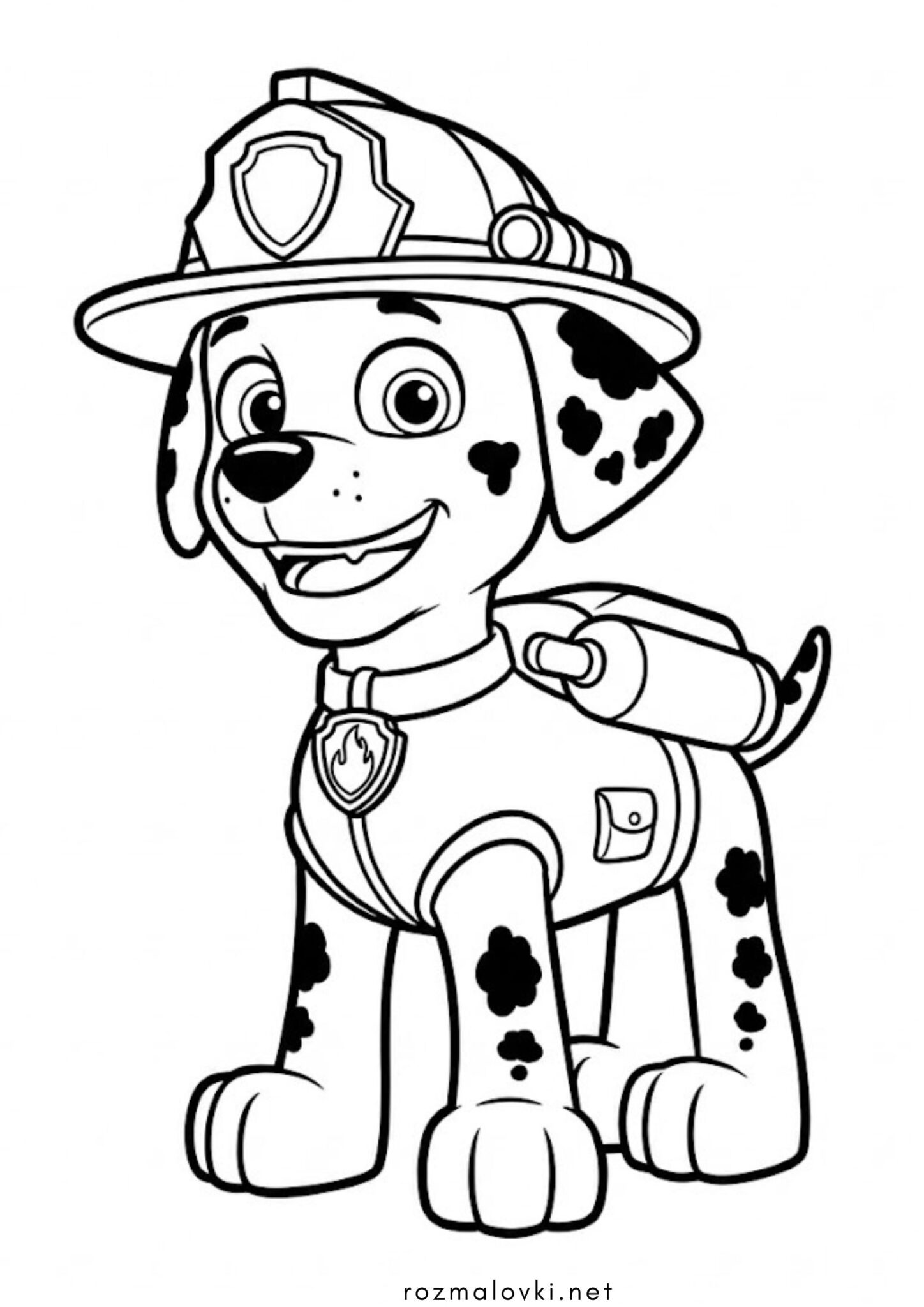 Раскраска Собака Маршал (Щенячий патруль)