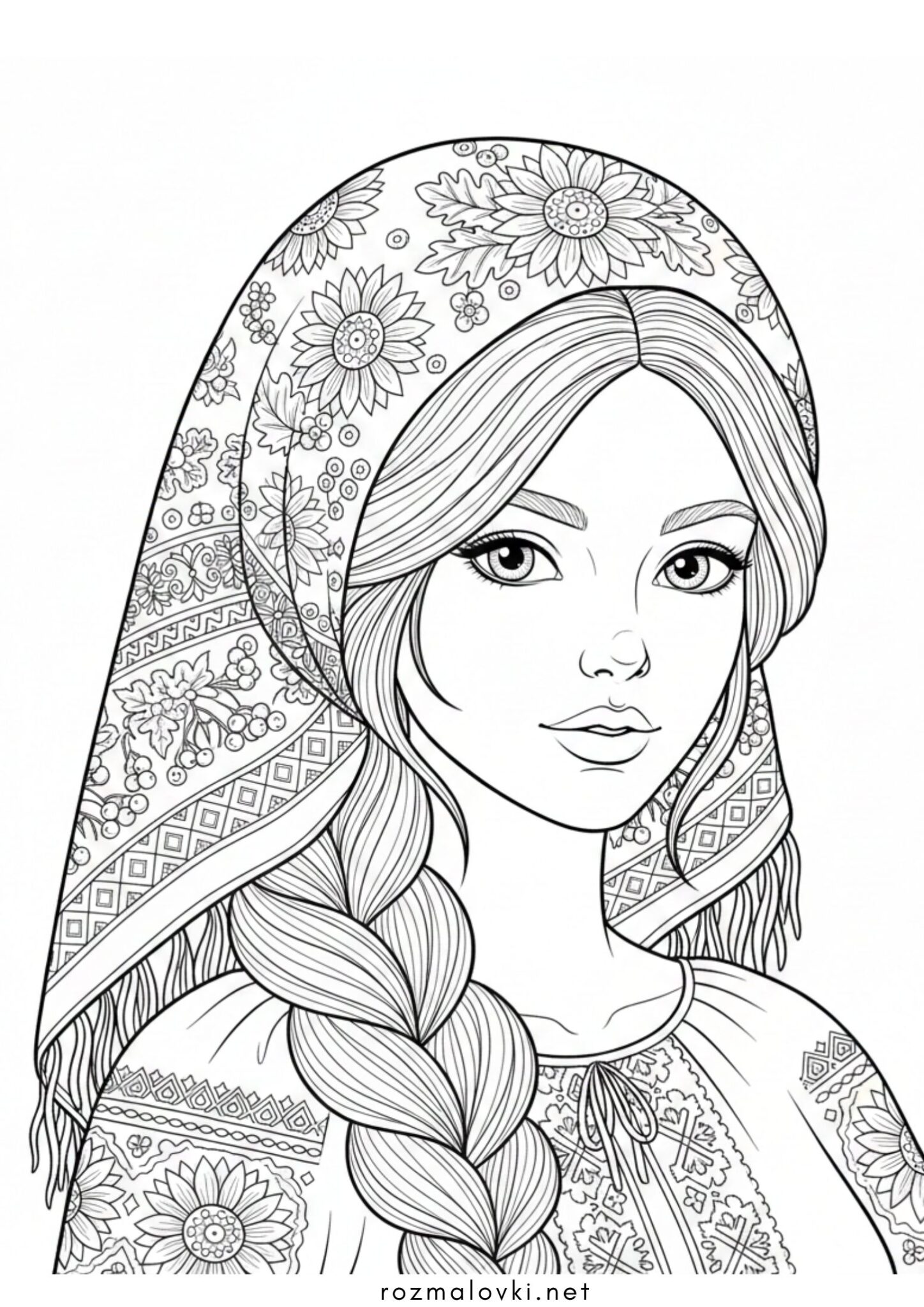 Раскраска Українська хустка для дітей