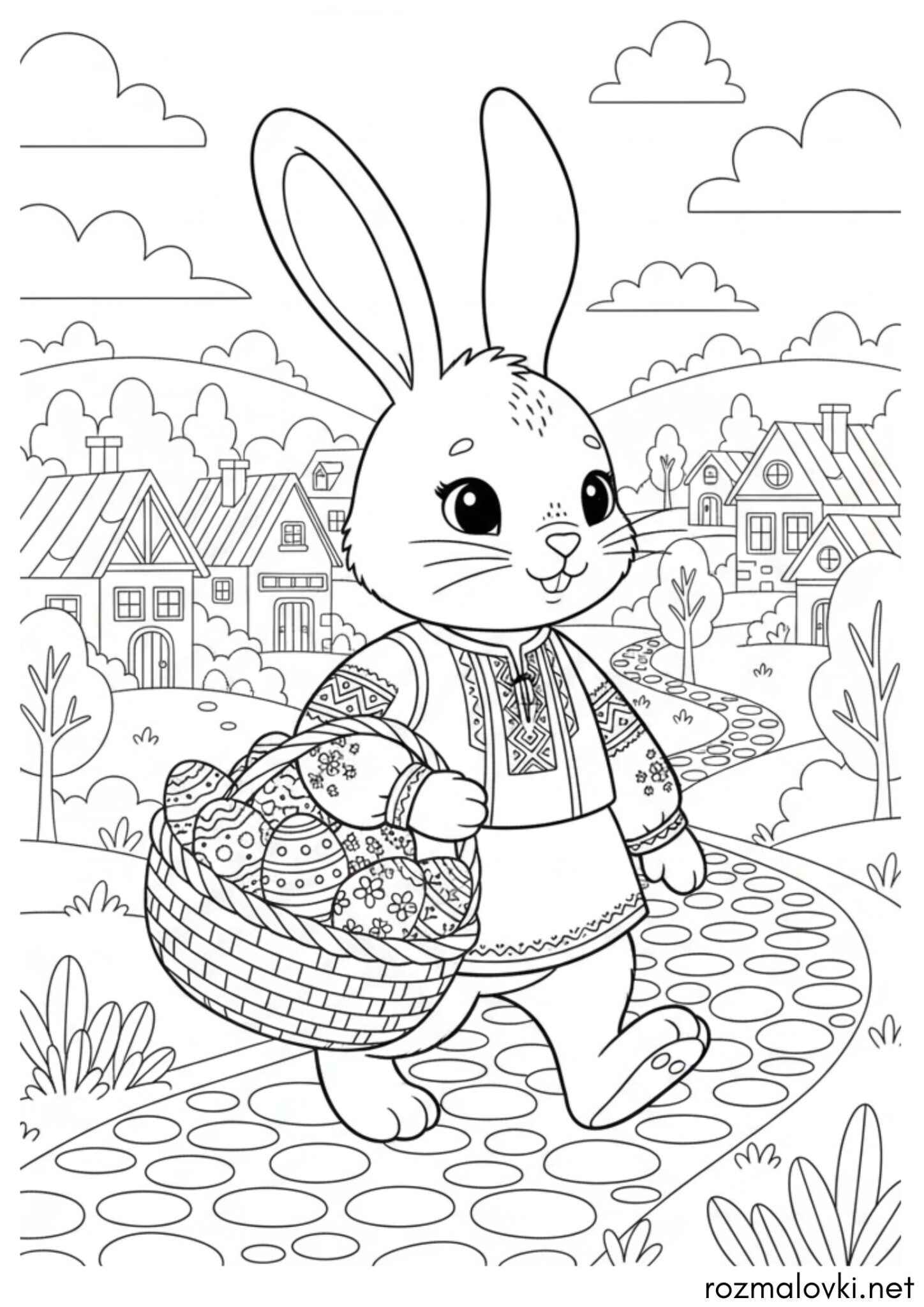 Раскраска Пасхальний кролик