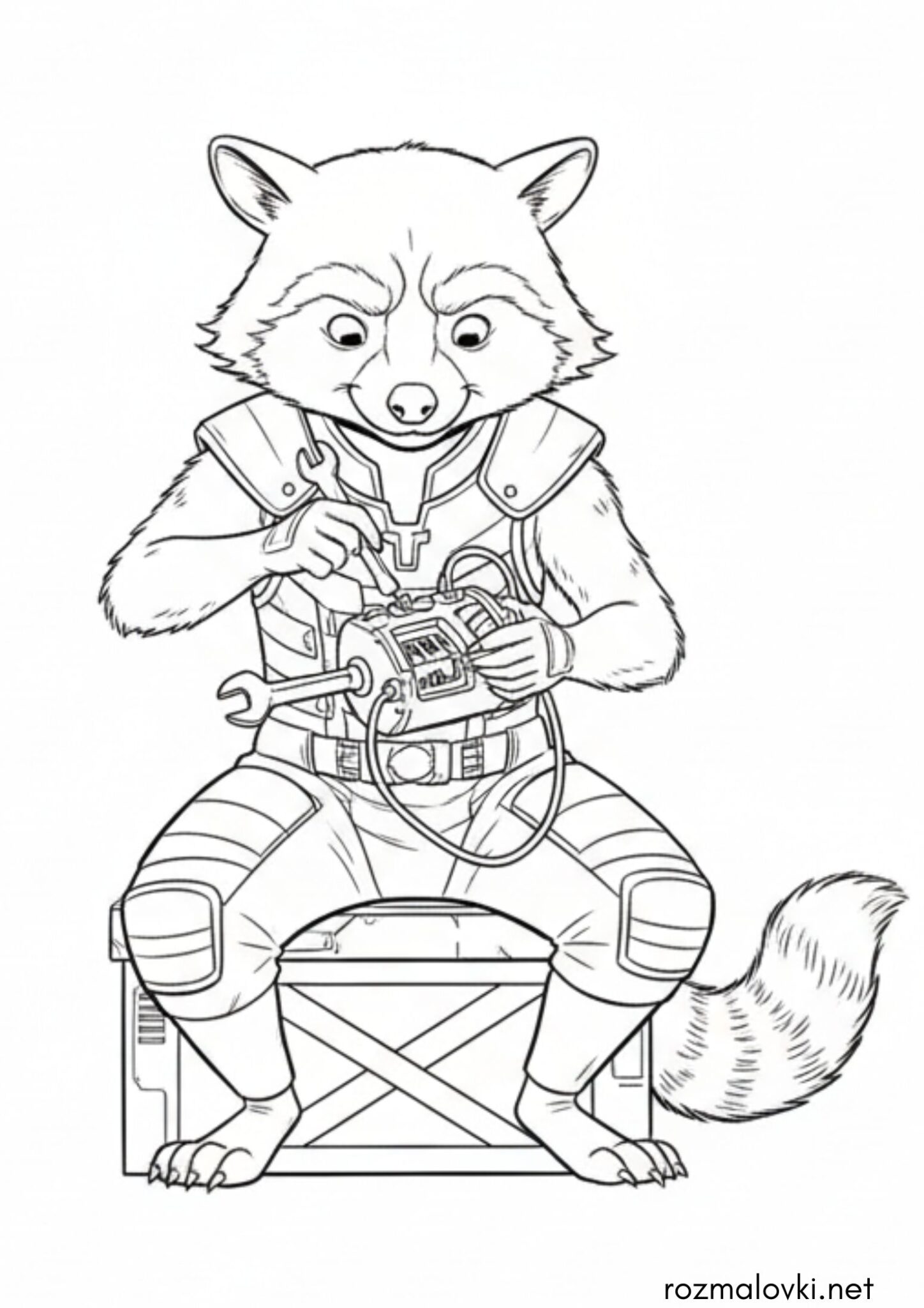 Раскраска Єнот Ракета з Марвел