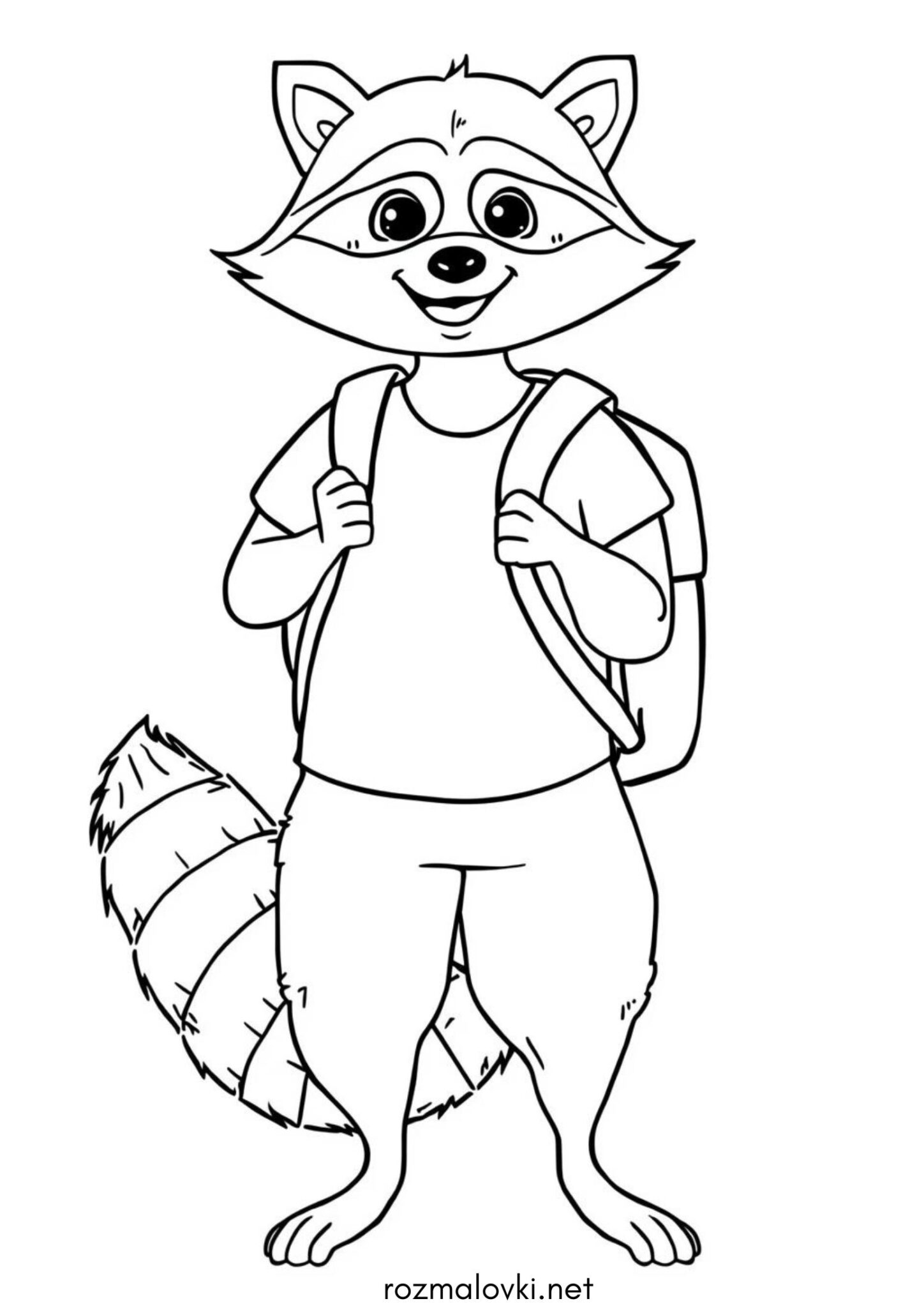 Раскраска Єнот школяр