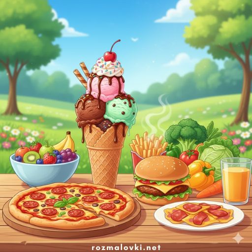 Розмальовки Їжа