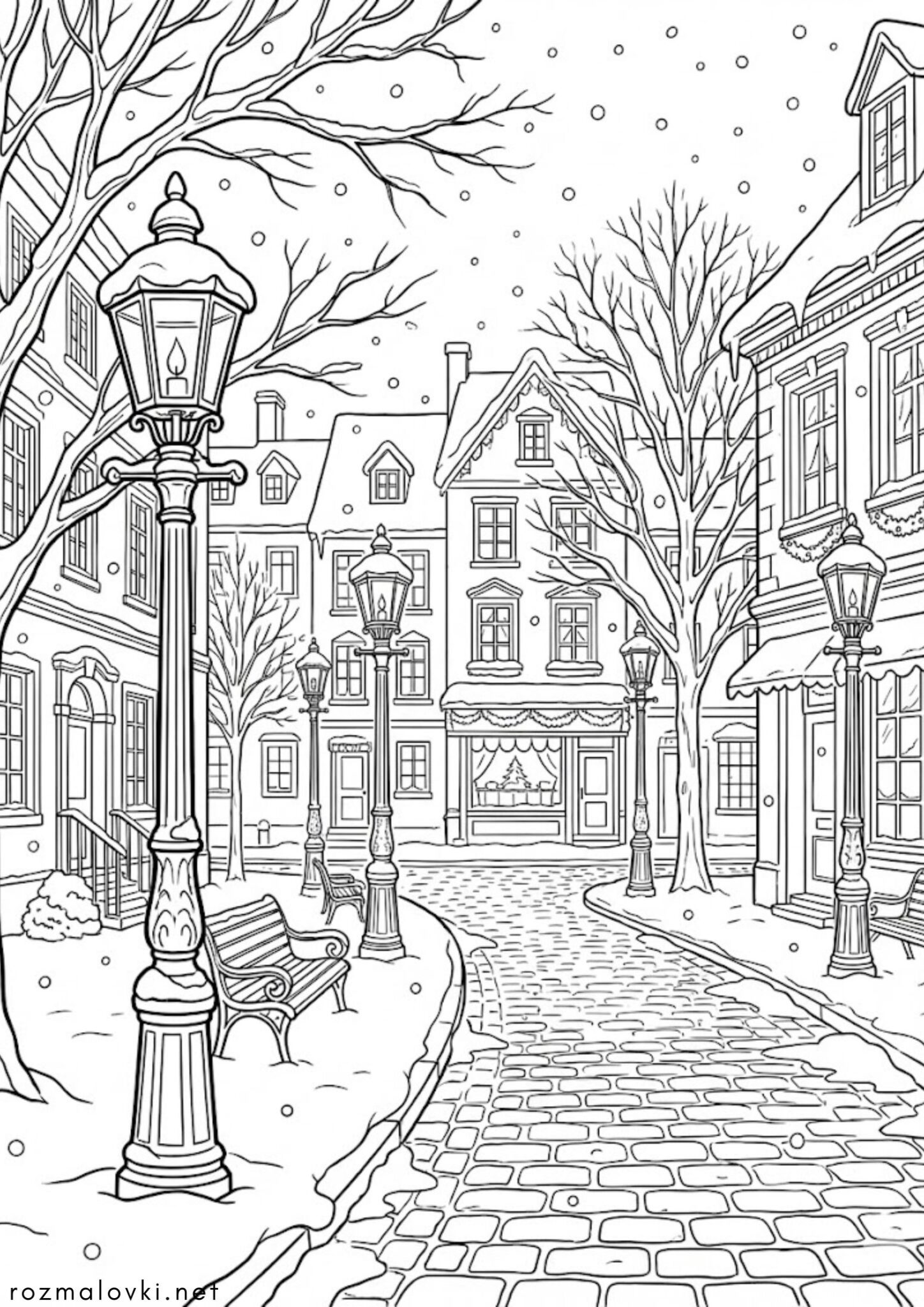 Раскраска Зимова вуличка