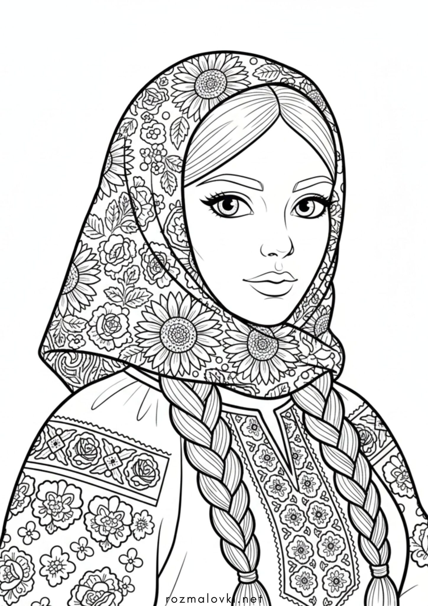 Раскраска Малюнок української хустки