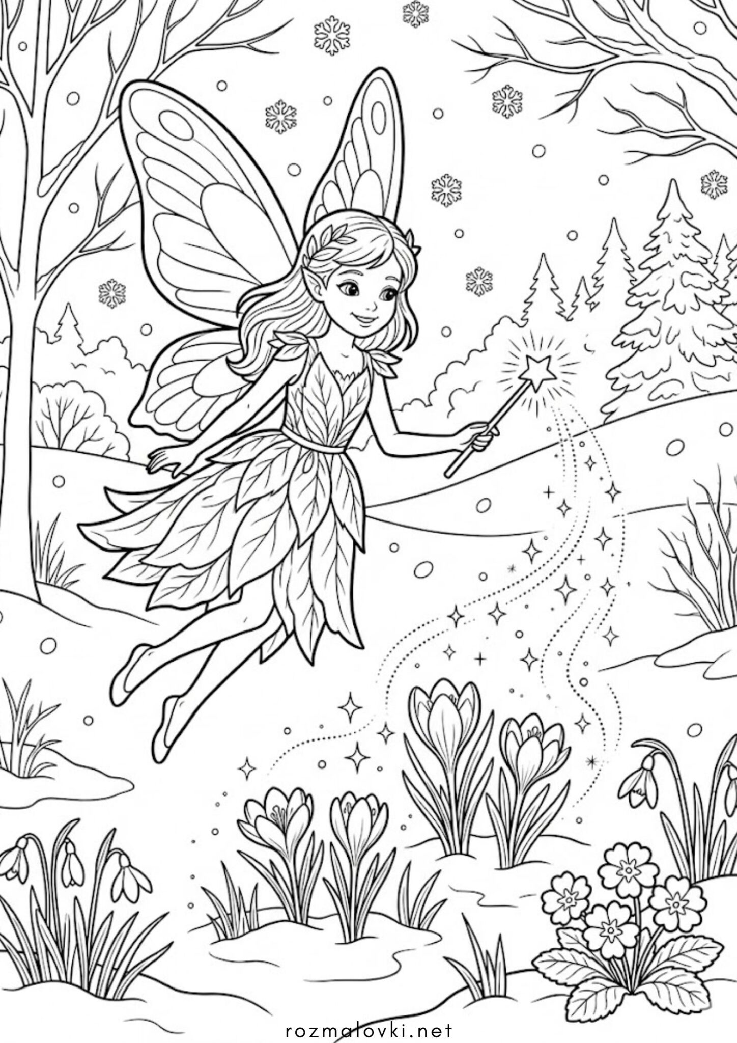 Раскраска До 8 березня – Фея Весни