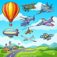Розмальовка Літаки, вертольоти, винищувачі - Роздрукувати безкоштовно А4, скачати розфарбовки