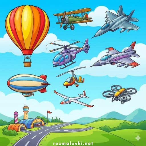 Розмальовки Літаки ✈️ Вертольоти, винищувачі