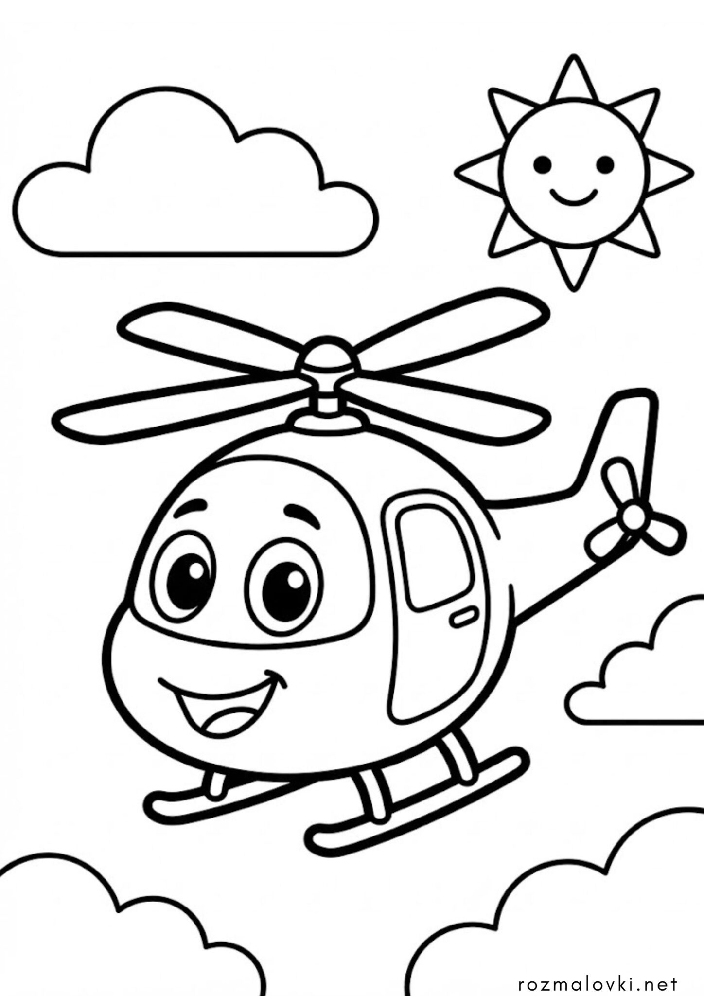 Раскраска Вертоліт для найменших