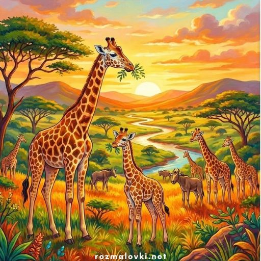 Розмальовки Жирафи 🦒