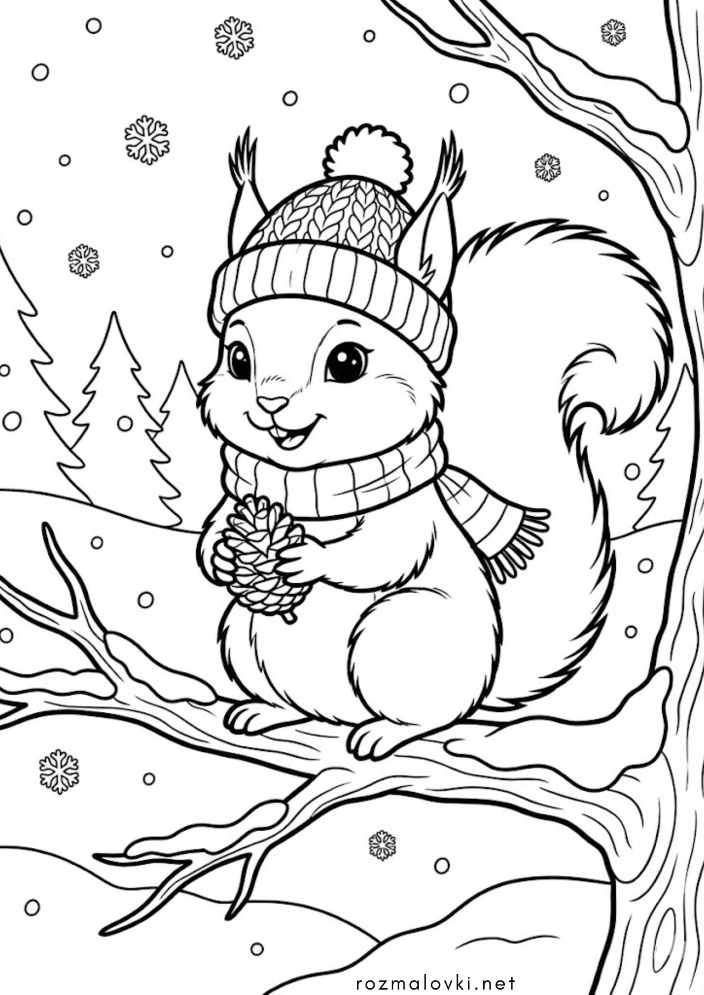Раскраска Зимова білочка