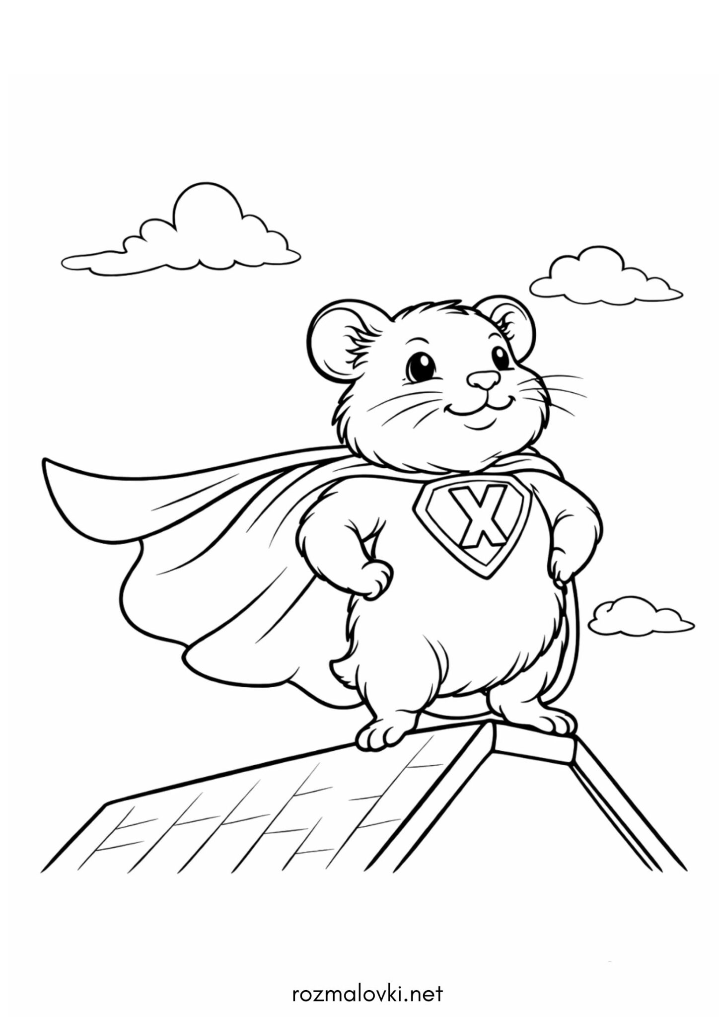 Раскраска Хом’як супергерой