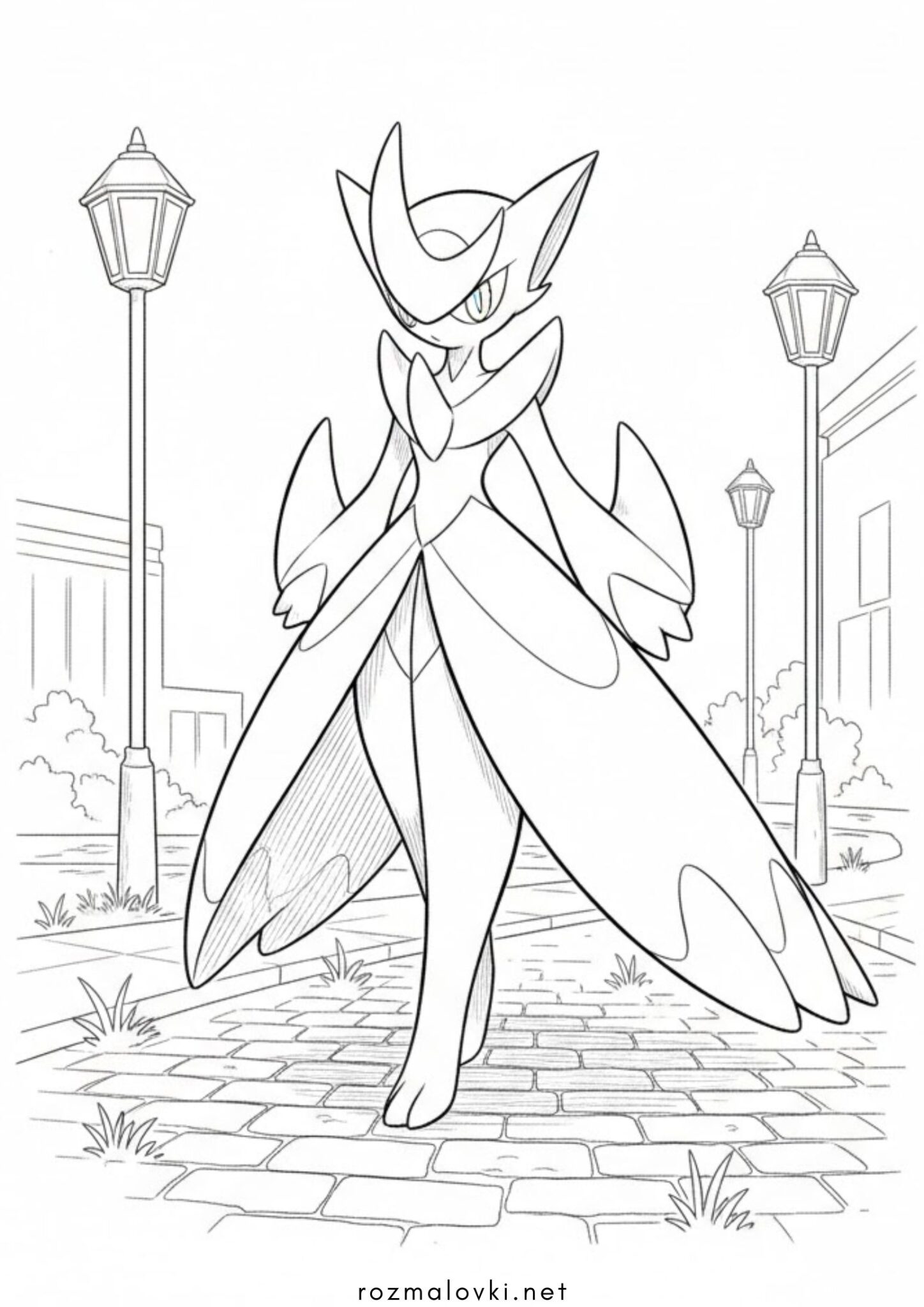 Раскраска Покемон Гардевуар