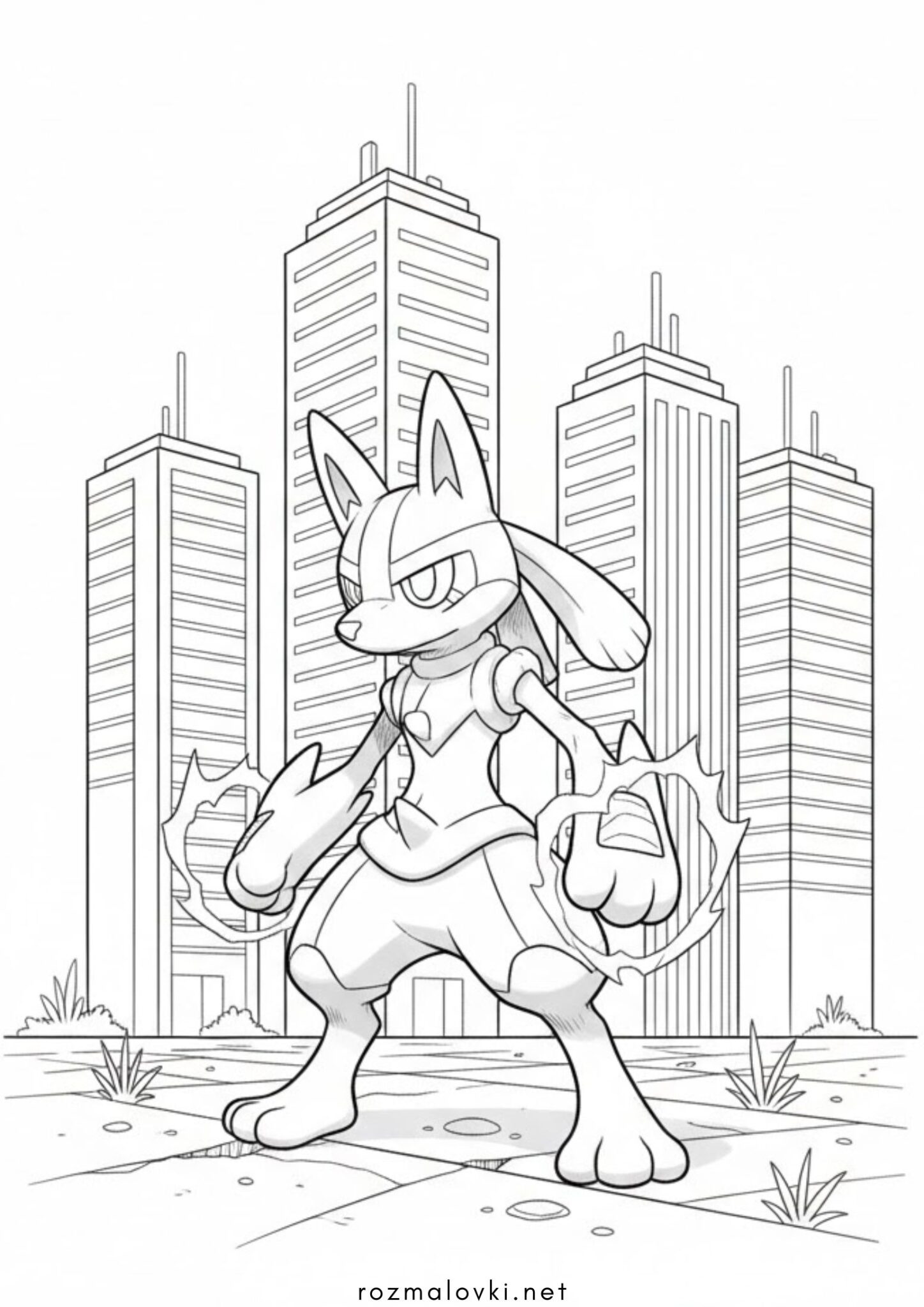 Раскраска Покемон Лукаріо