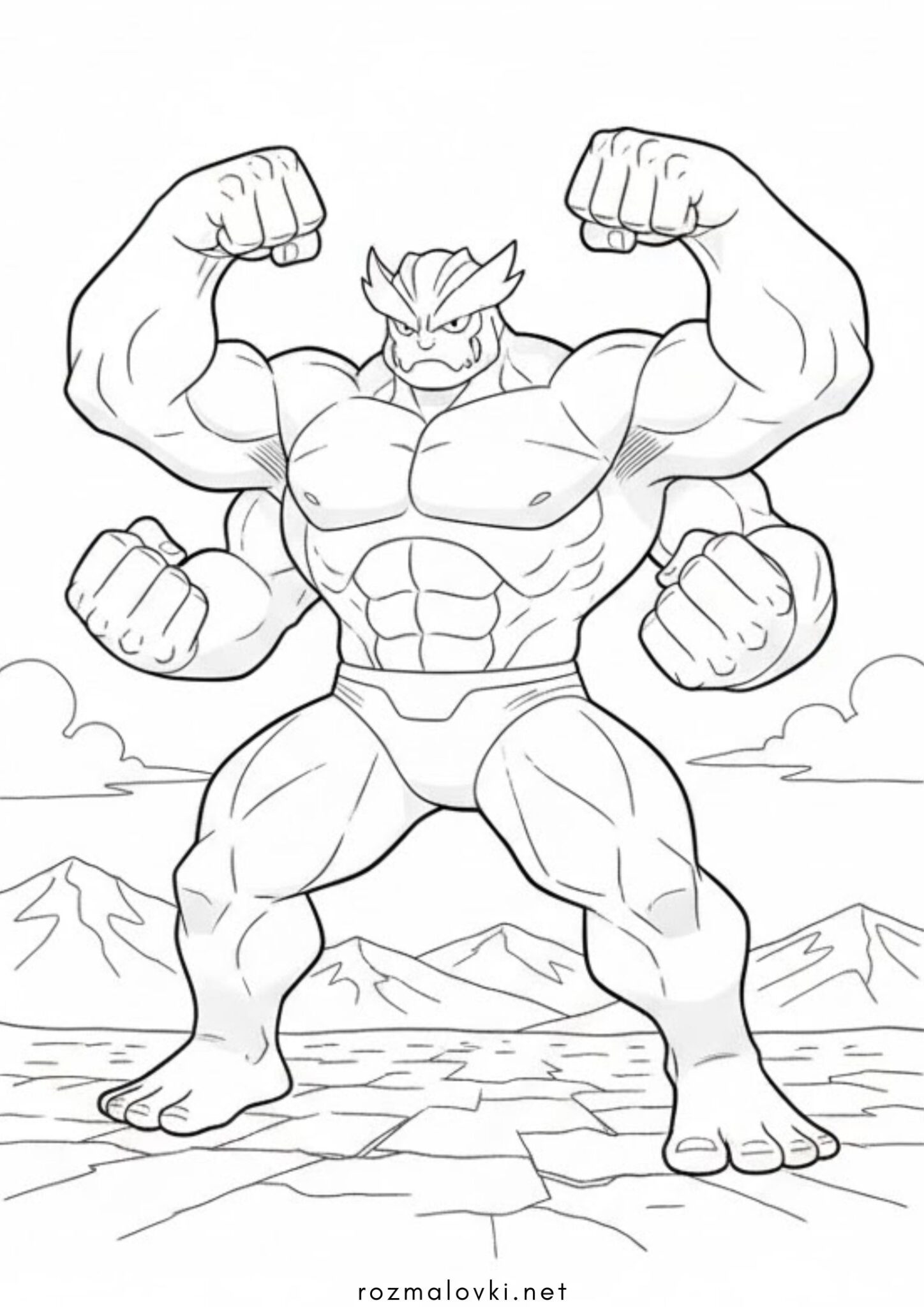 Раскраска Покемон Мачамп