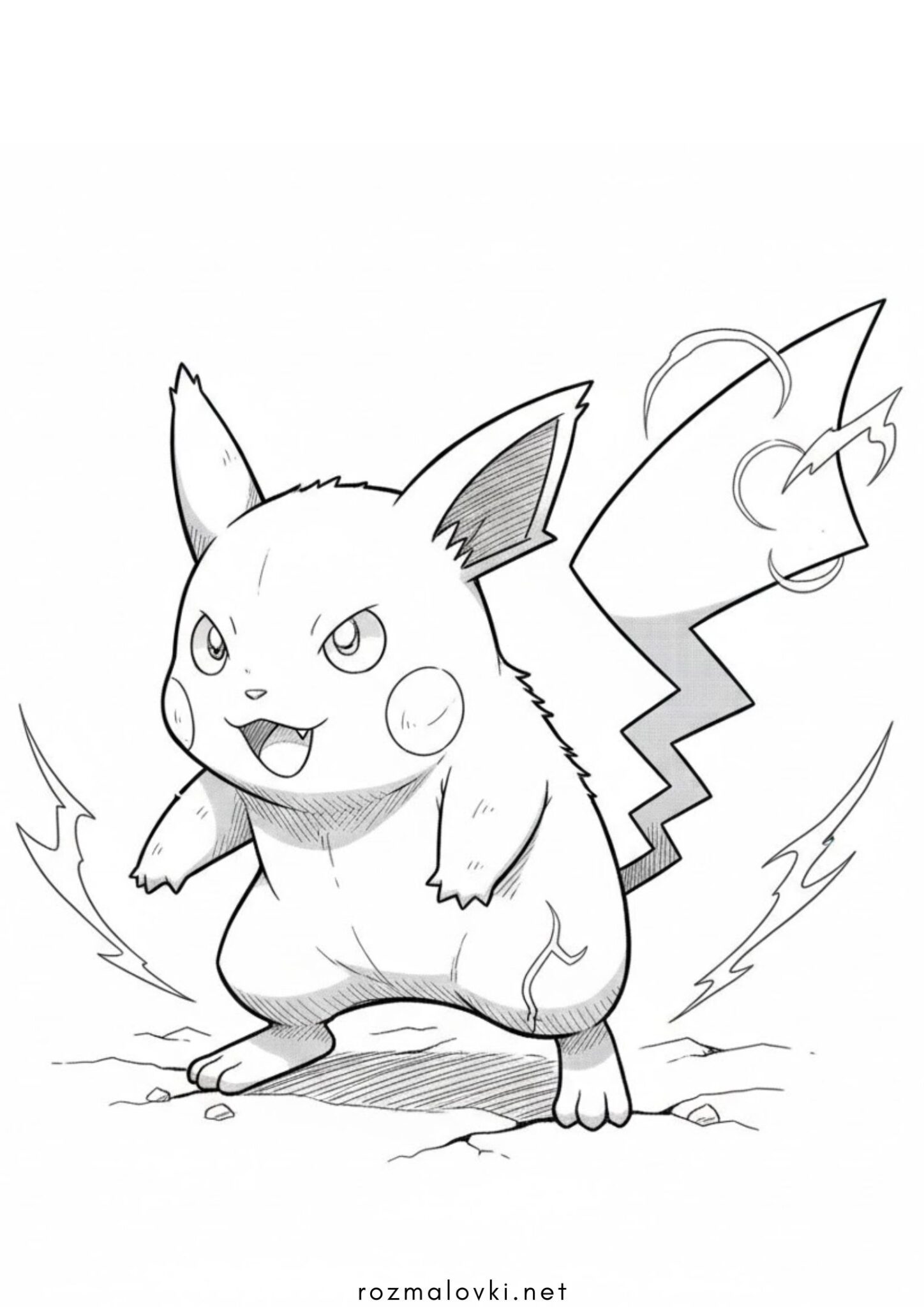 Раскраска Злий покемон Пікачу