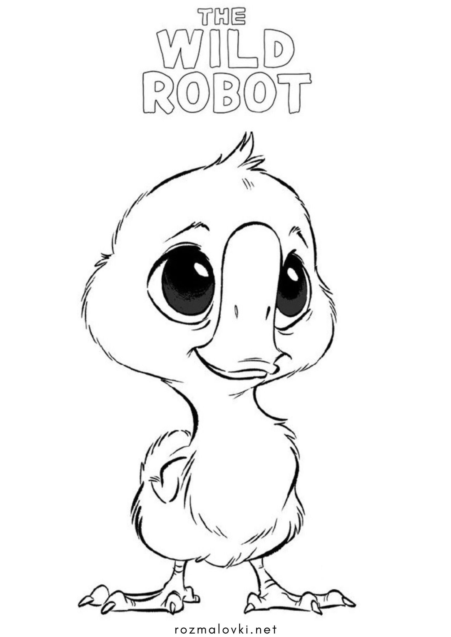 Раскраска Брайтбилл (Brightbill) Жовтодзьоб з Дикий робот