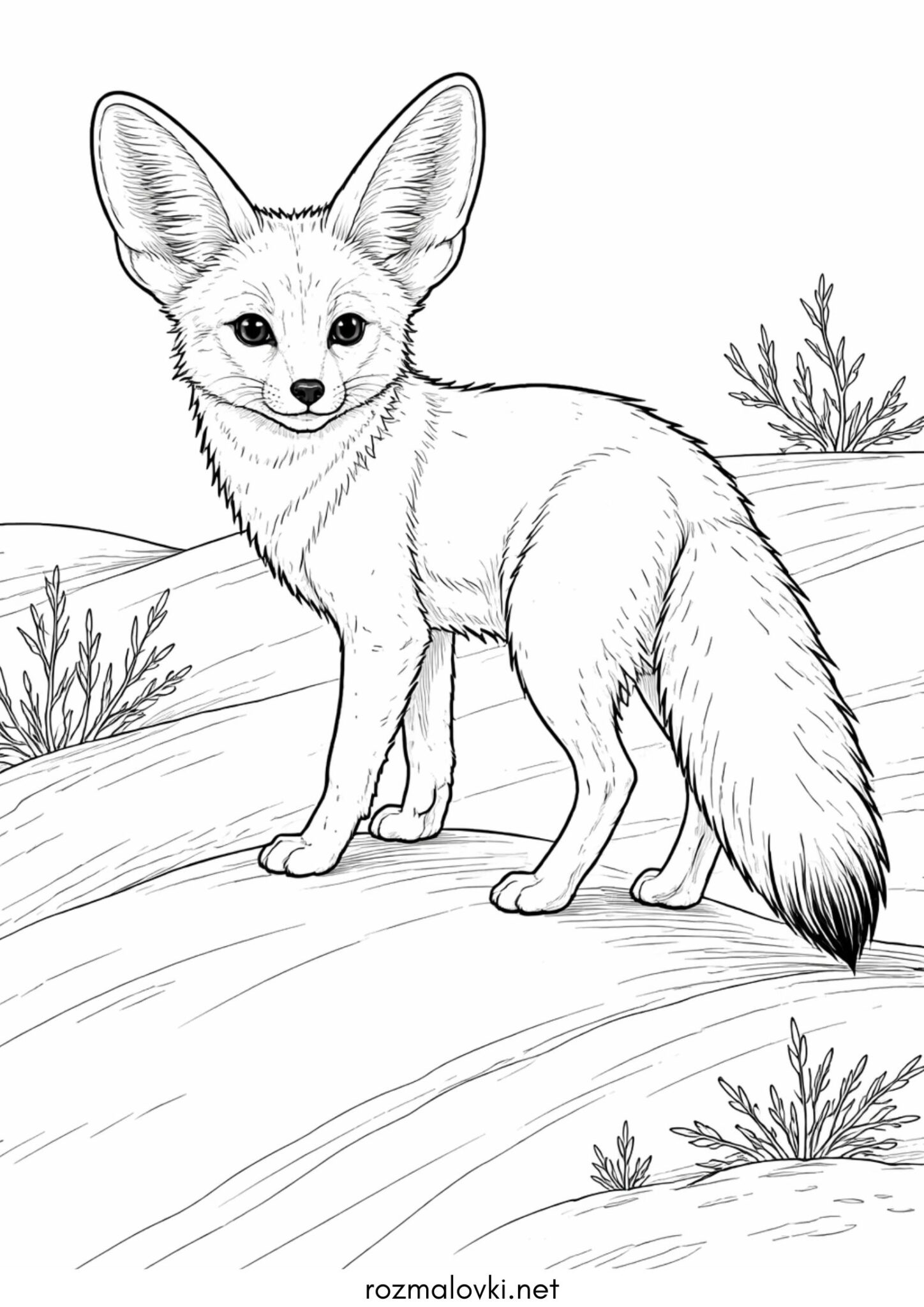 Раскраска Фенек – Пустельна лисичка