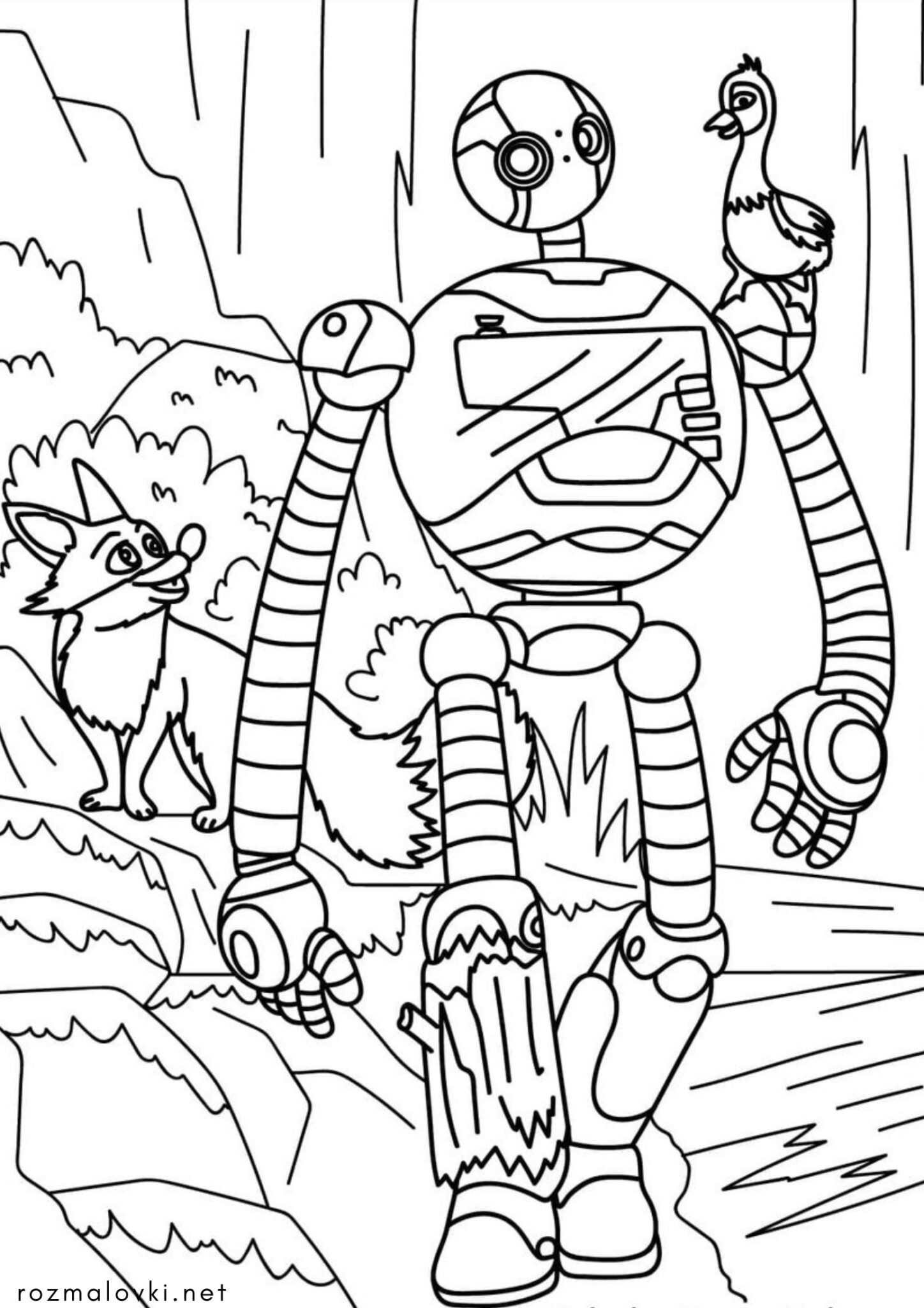Раскраска Герої з Дикий робот