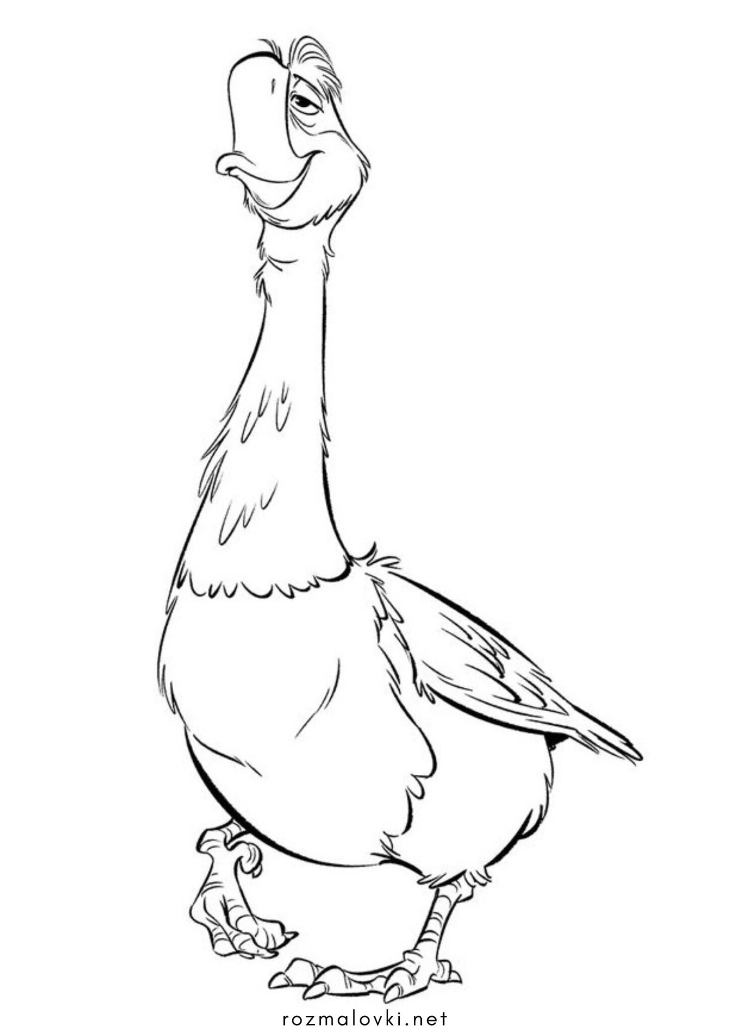 Раскраска Гусак Длинношей (Longneck) з Дикого робота