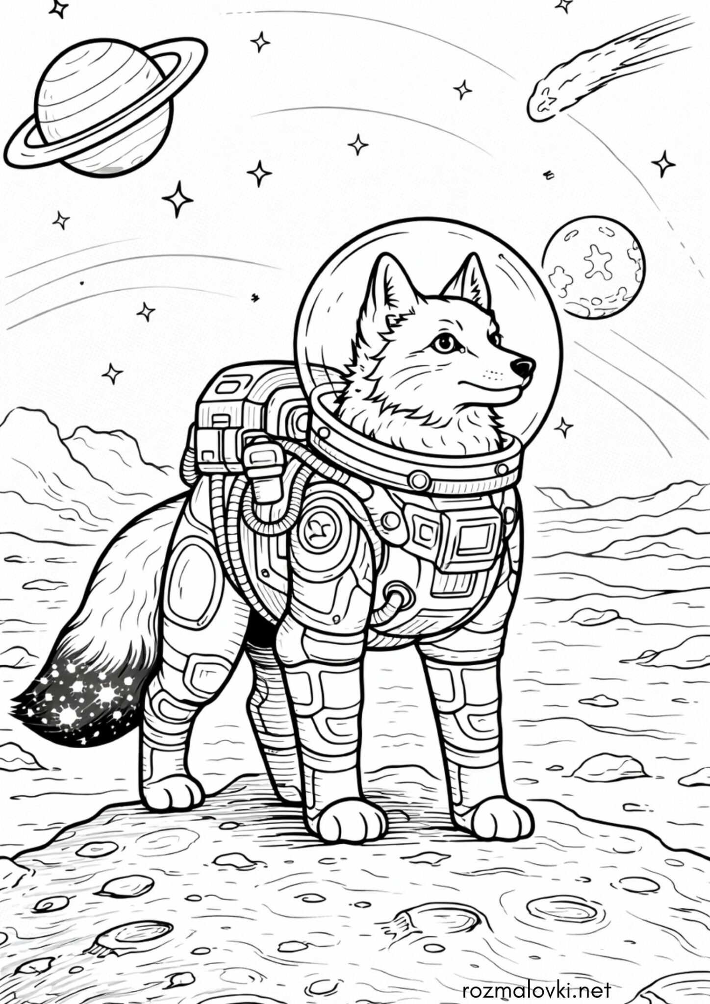 Раскраска Космічна лисиця