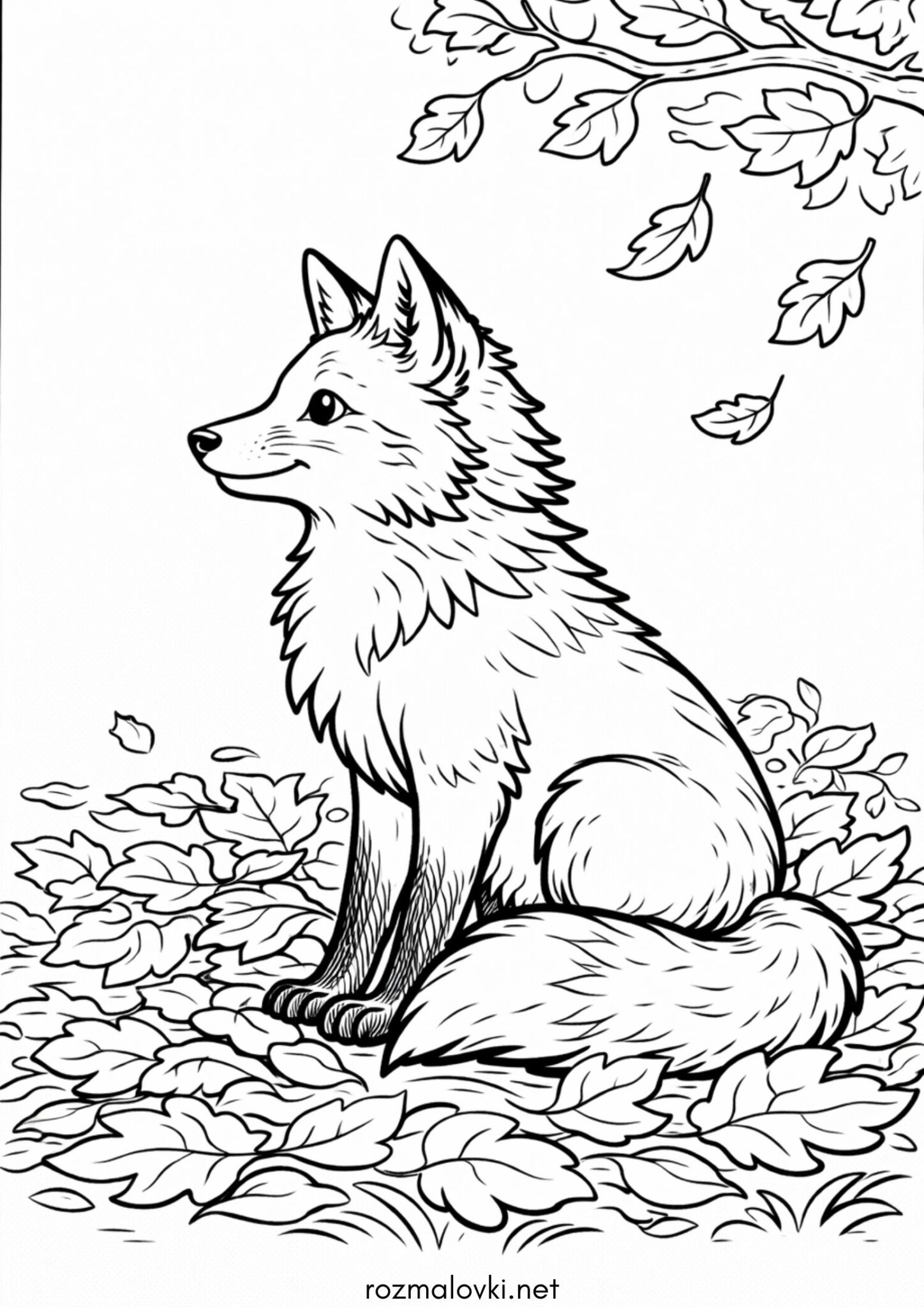 Раскраска Осіння Лисиця