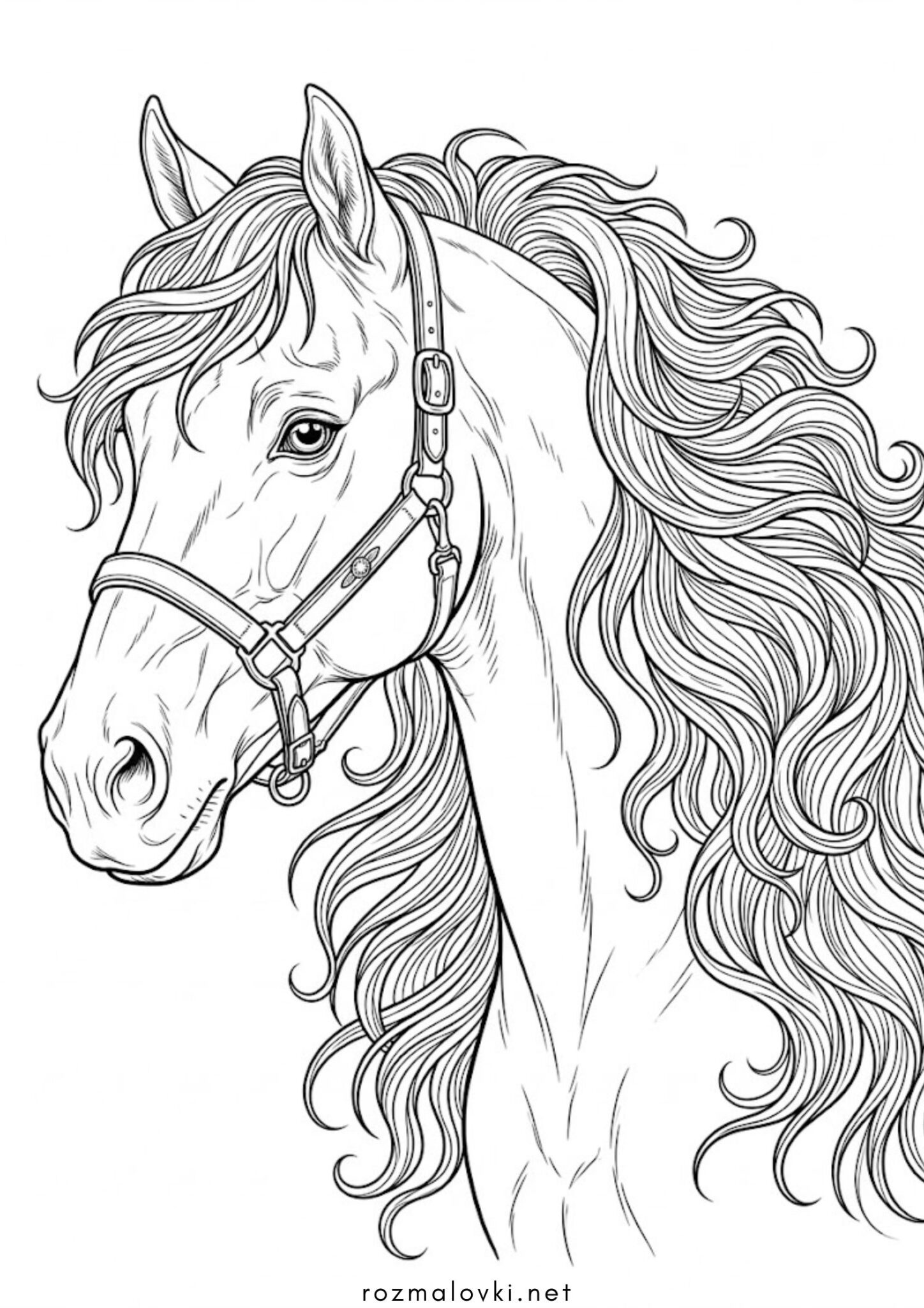 Раскраска Породистий кінь