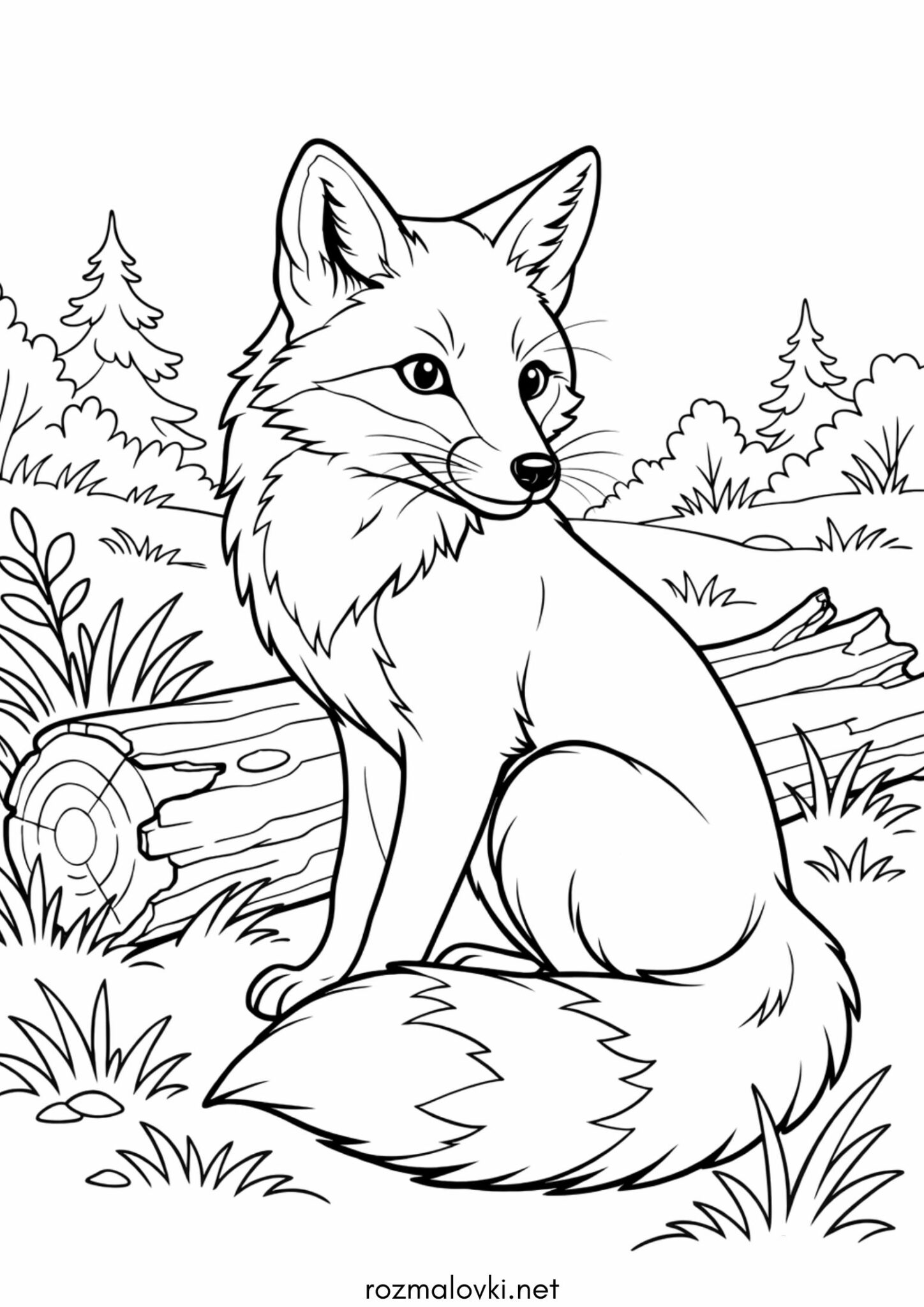 Раскраска Реалістична лисиця