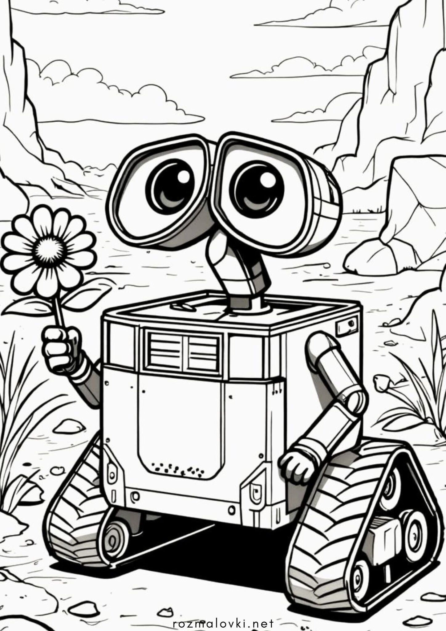 Раскраска Робот Воллі