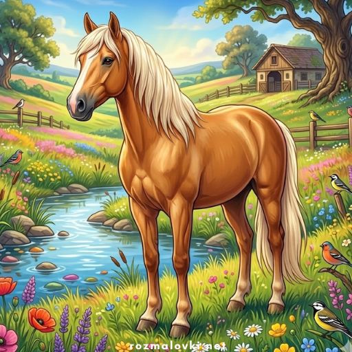 Розмальовки Коні 🐎