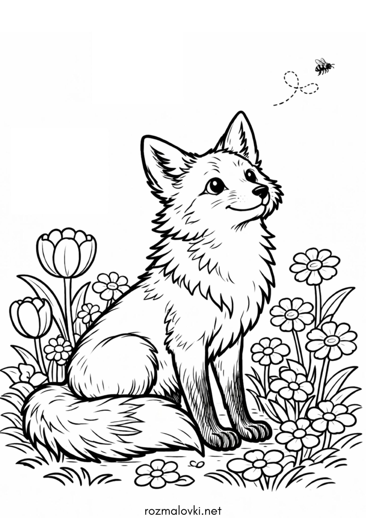 Раскраска Весняна лисиця