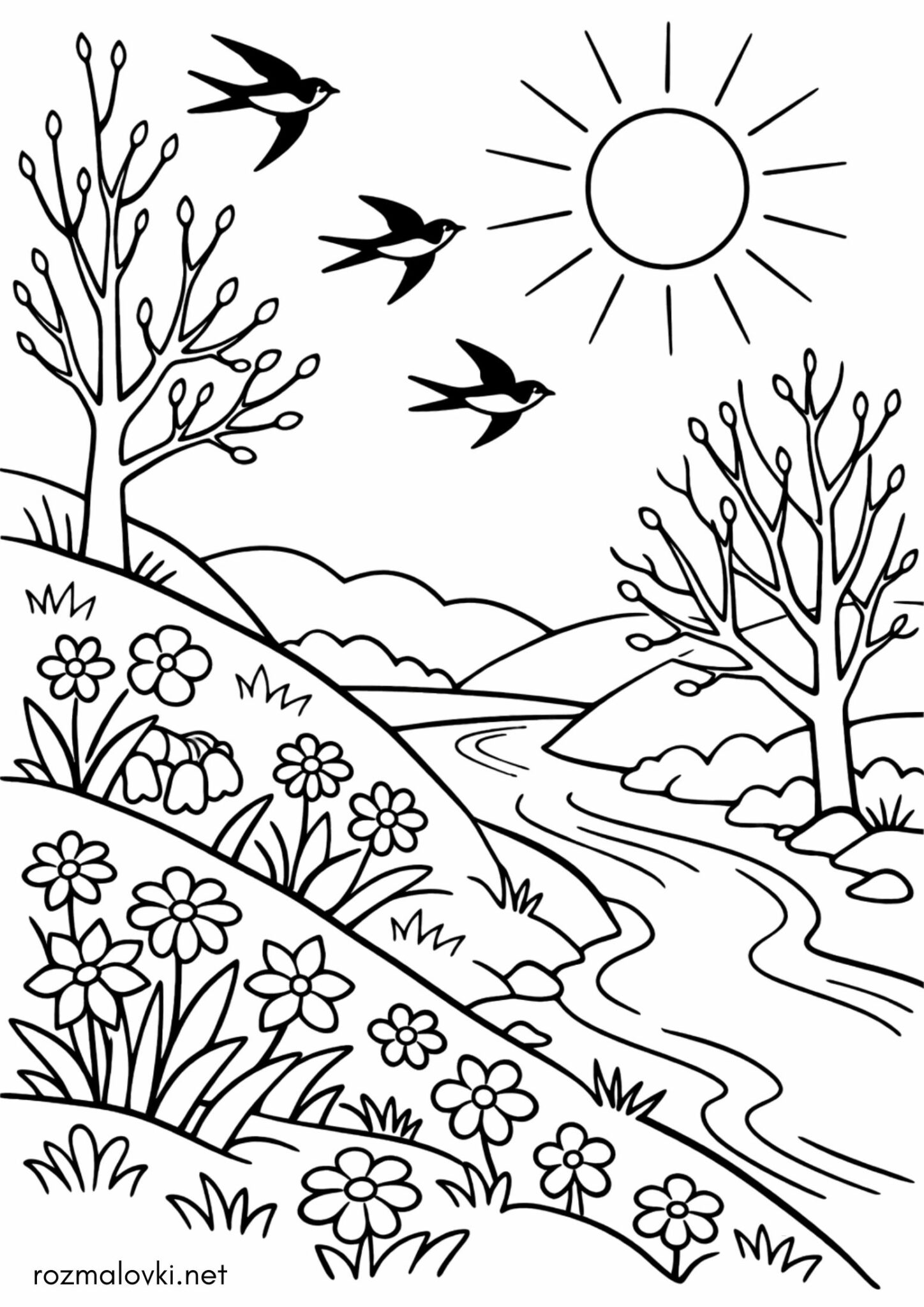 Раскраска Весняна природа