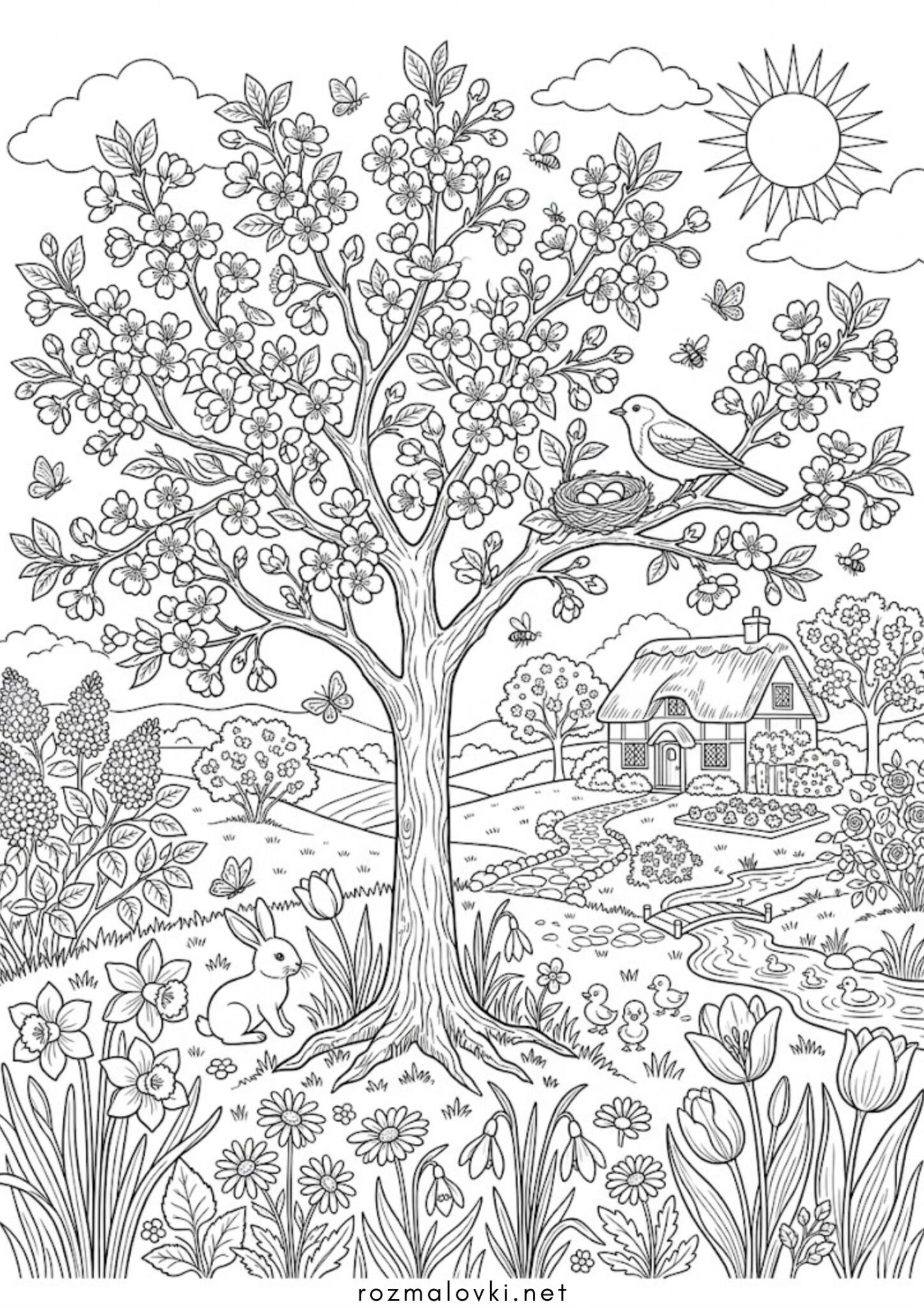 Раскраска Весняна природа