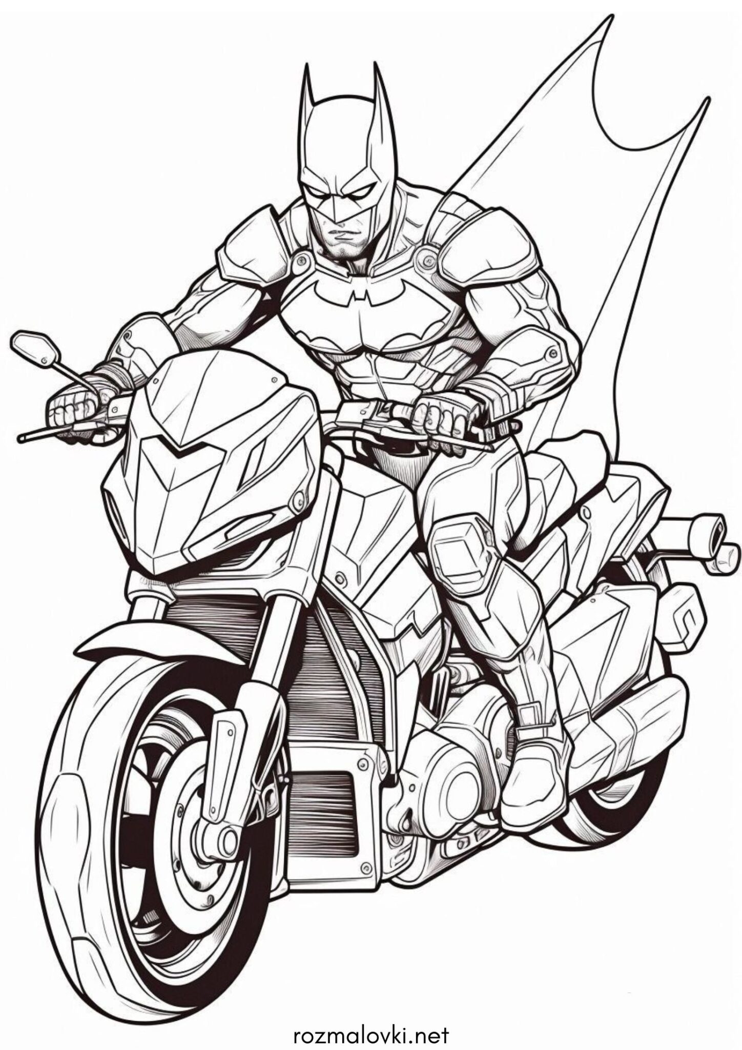 Раскраска Batman на мотоциклі