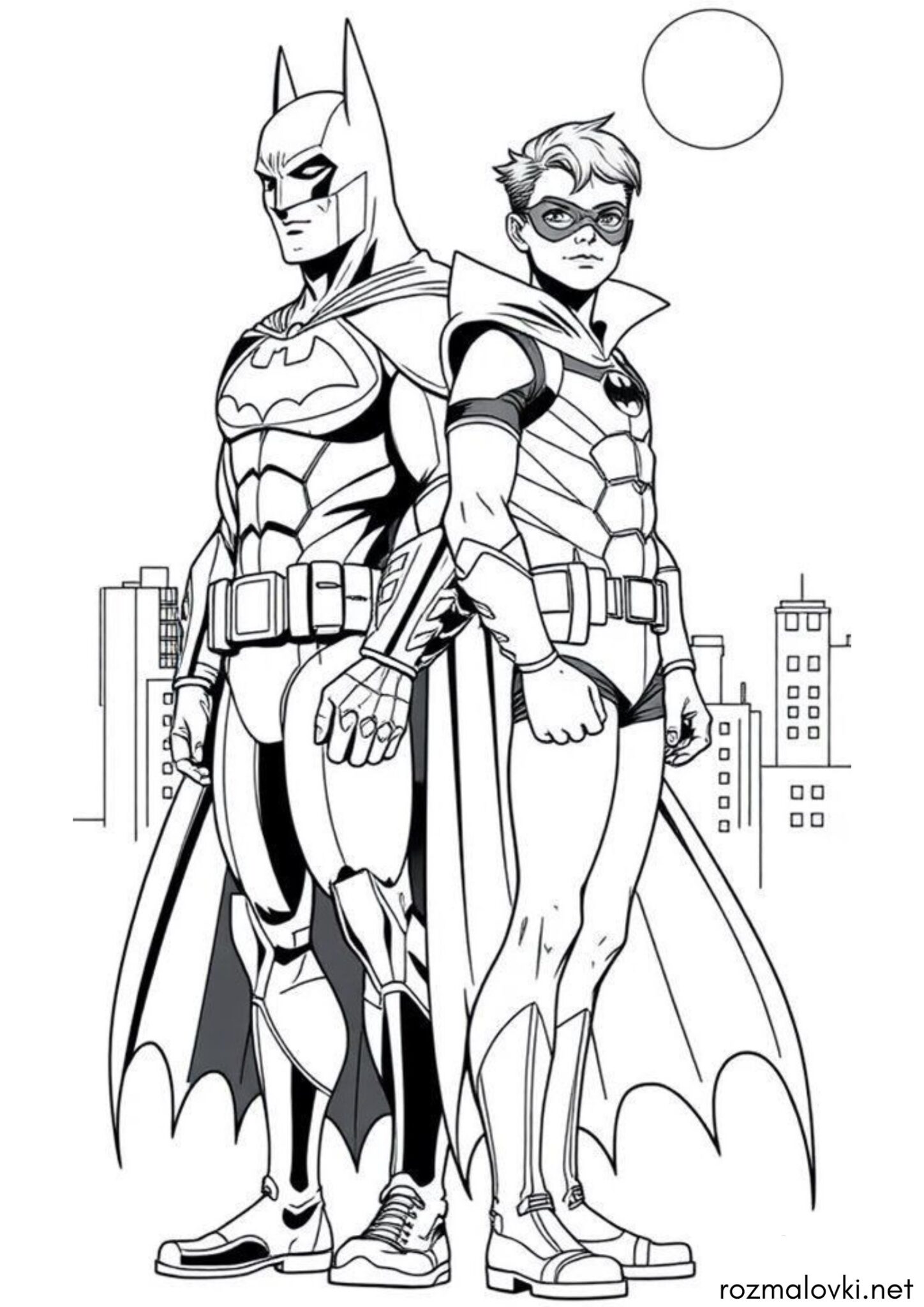 Раскраска Бетмен та Робін