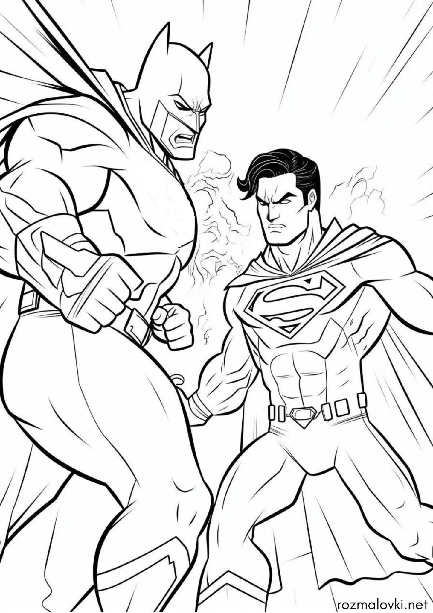 Раскраска Бетмен та Супермен