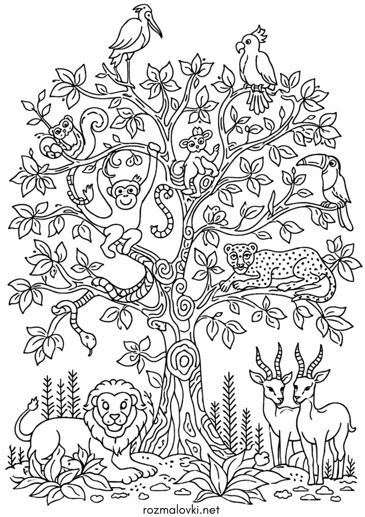 Розмальовка До дня Землі – Дерево життя Раскраска До дня Землі – Дерево життя