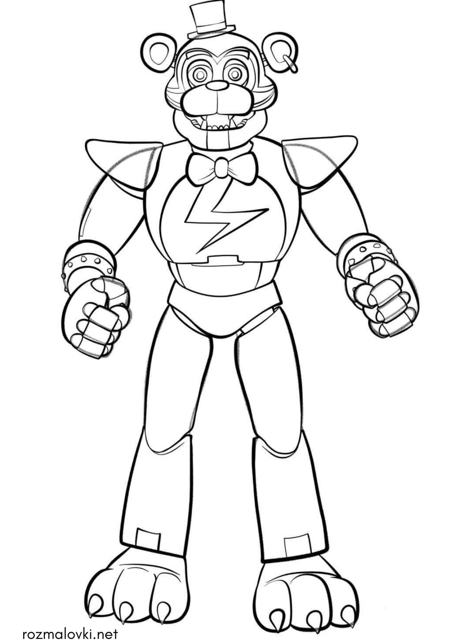 Раскраска Фнаф 9 Фредді