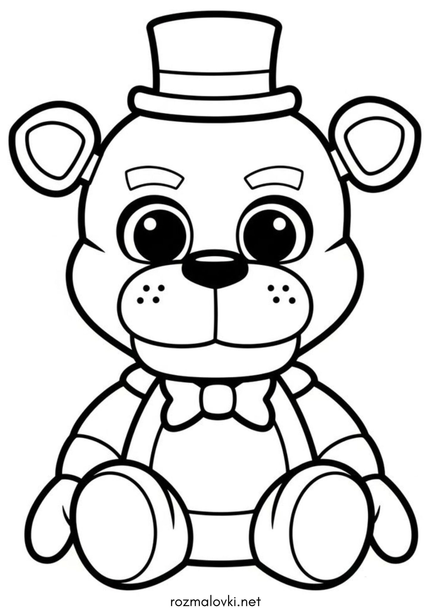 Раскраска Фредді чибі (FNAF)