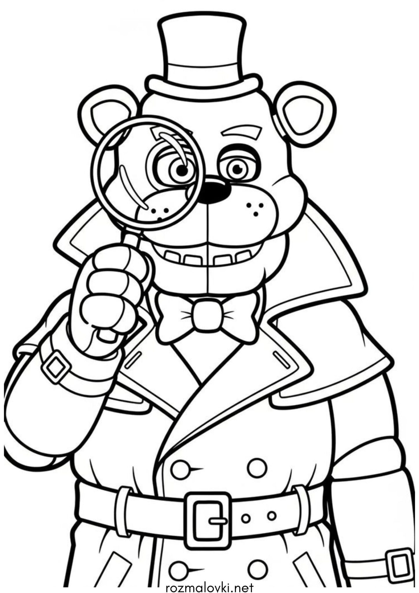 Раскраска Фредді детектив (ФНаФ)