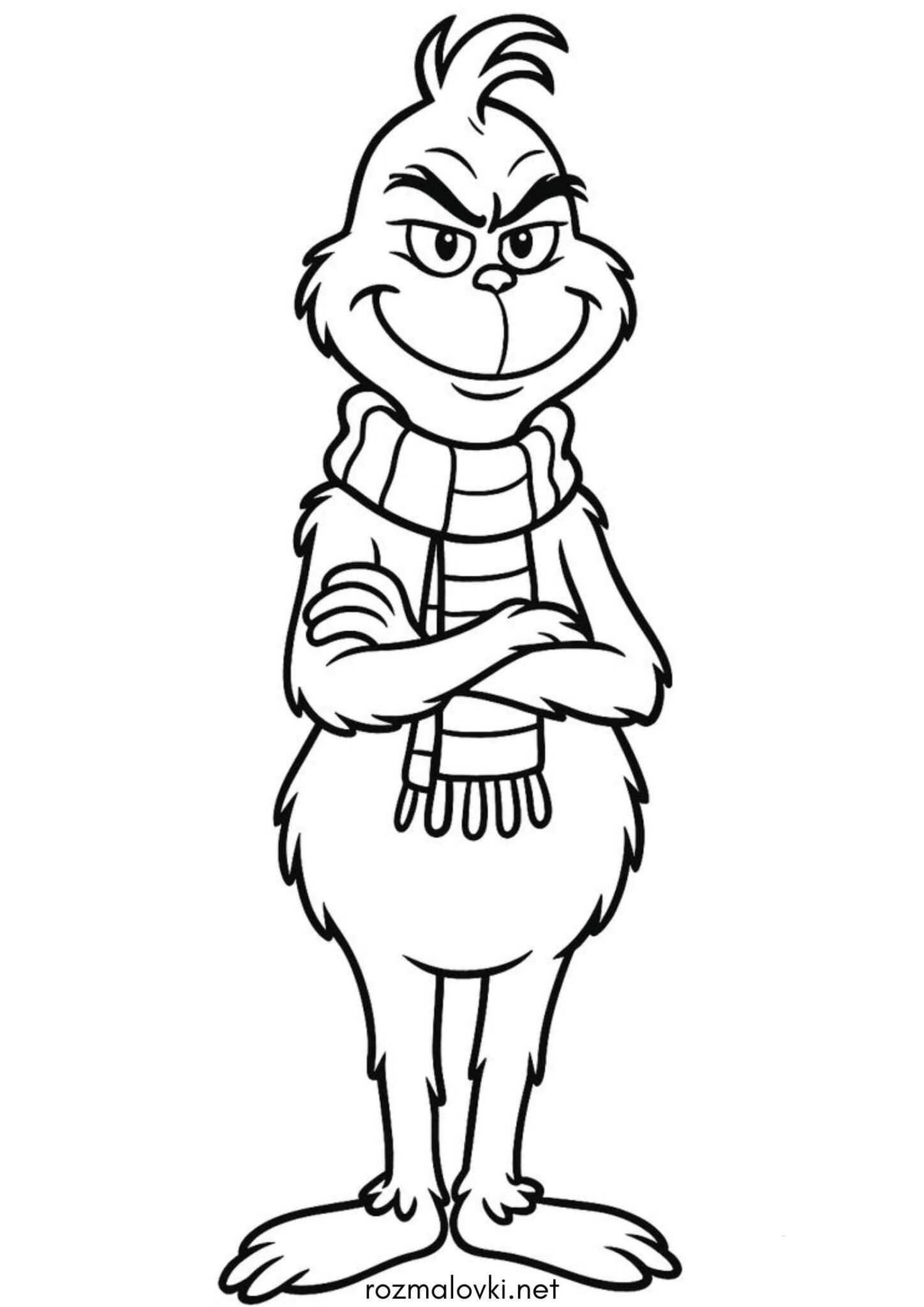 Раскраска Грінч у шарфику