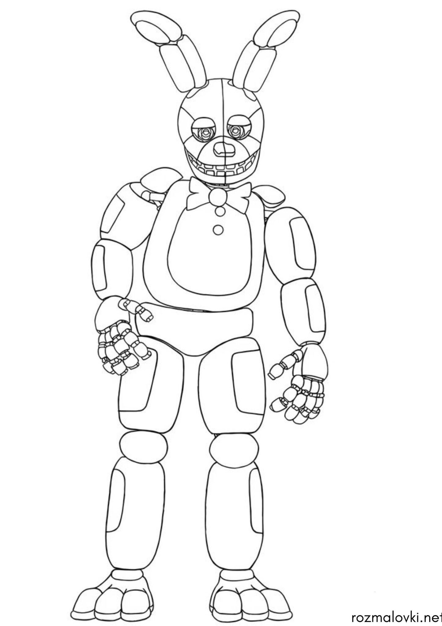 Раскраска Кролик Бонні (FNAF)