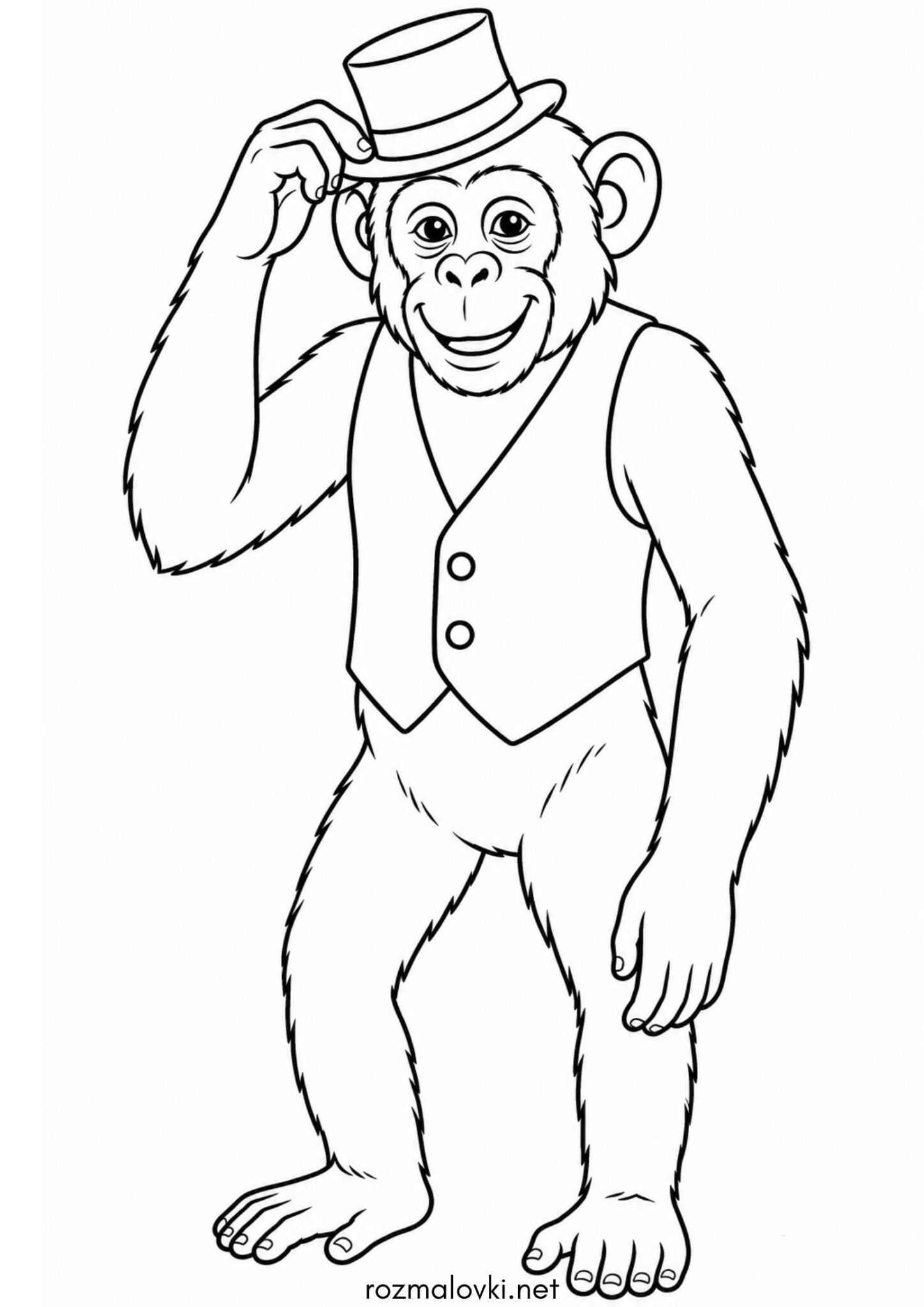 Раскраска Кумедна мавпа