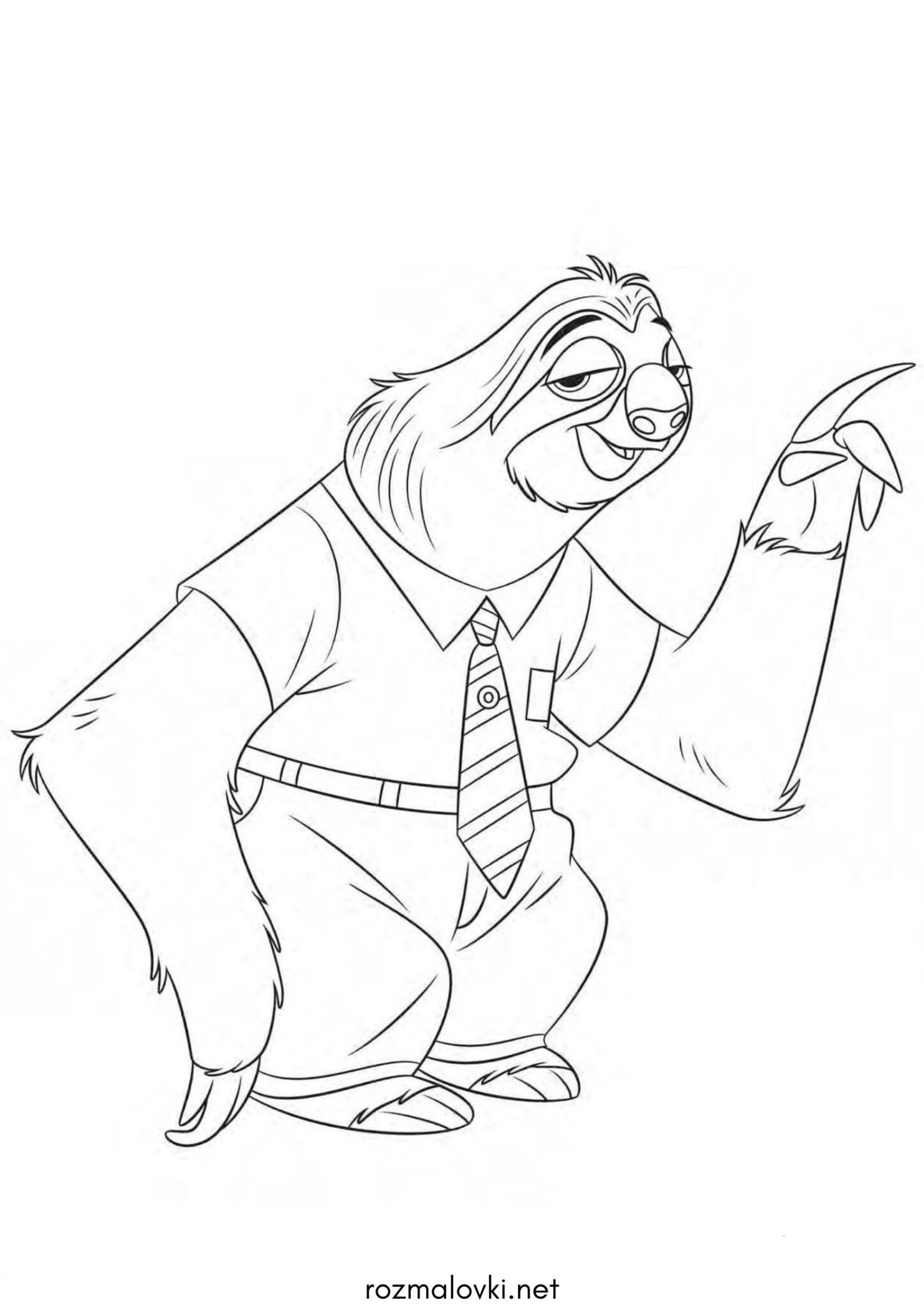 Раскраска Лінивець Бліц  (Зоотрополіс)