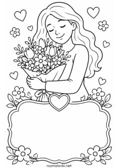Листівка замальовка на день матері