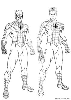 Людина-павук з маскою та без